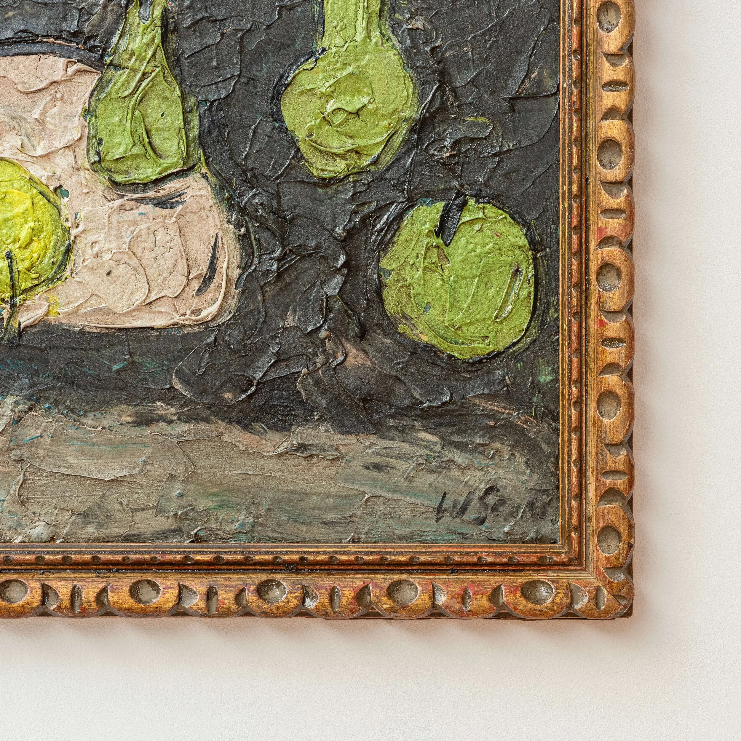 signature 20th Century Still Life With Fruit Oil Painting hutt decor