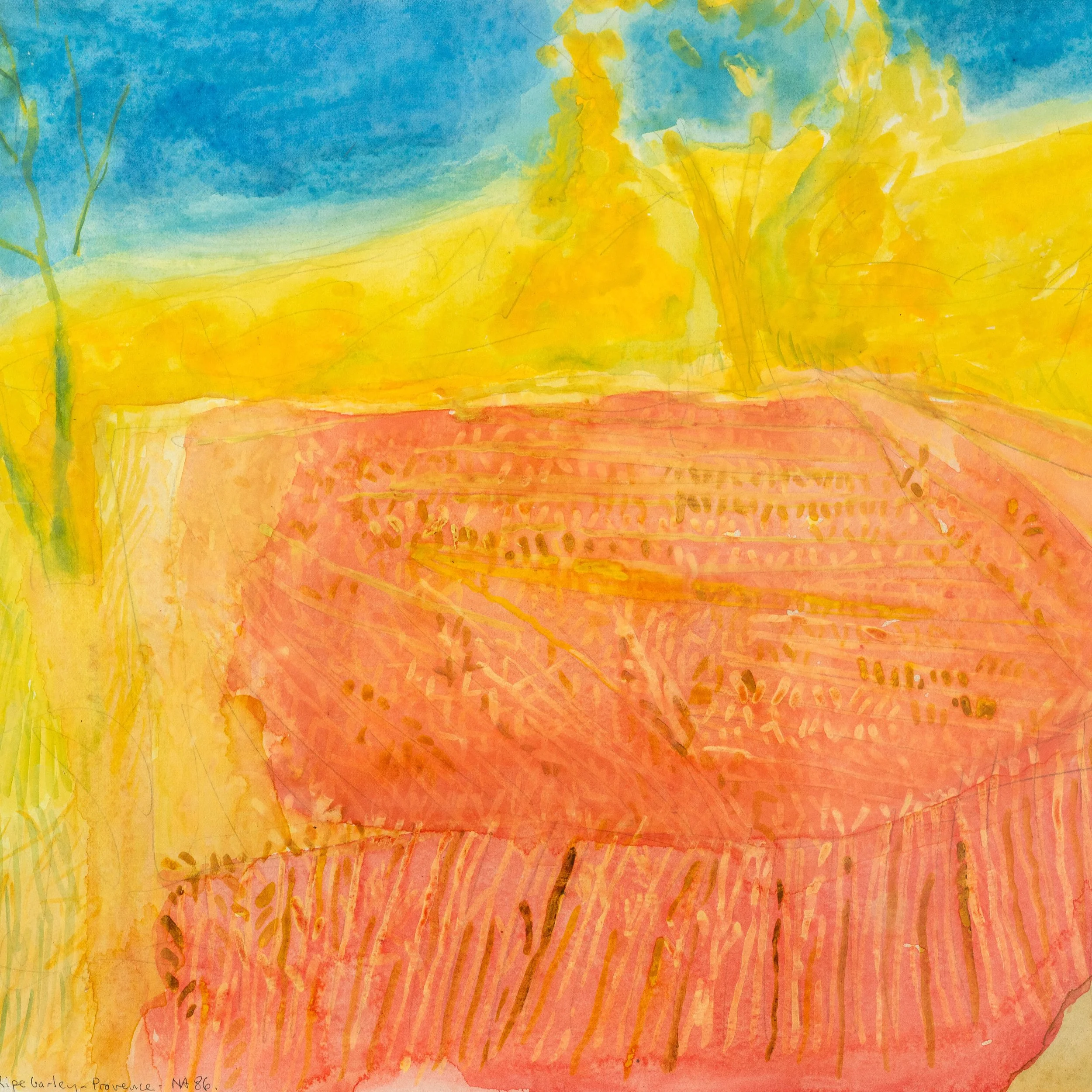 detail 20th Century Landscape Painting by Norman Adams RA hutt decor