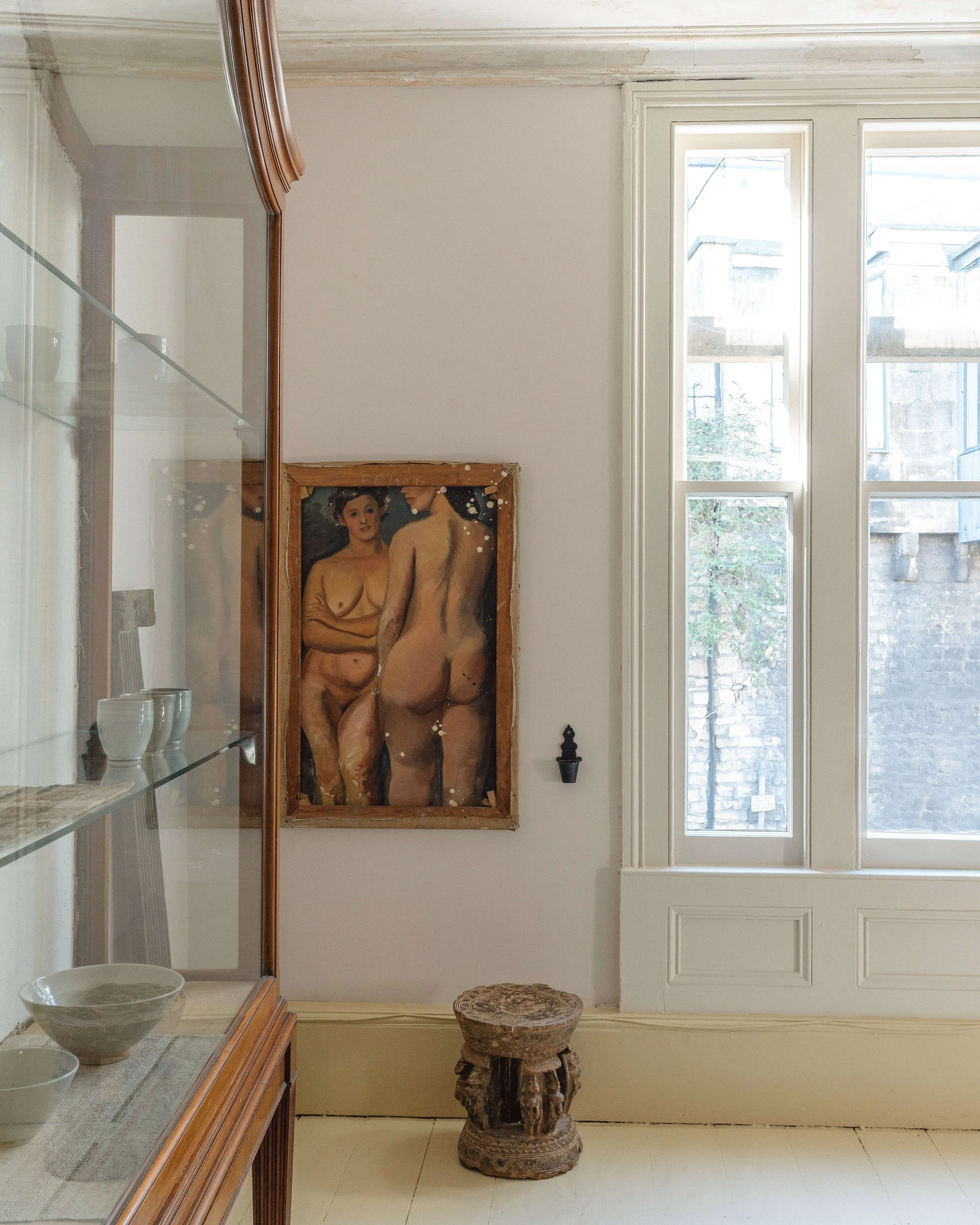 20th Century Oil Painting of Two Nudes