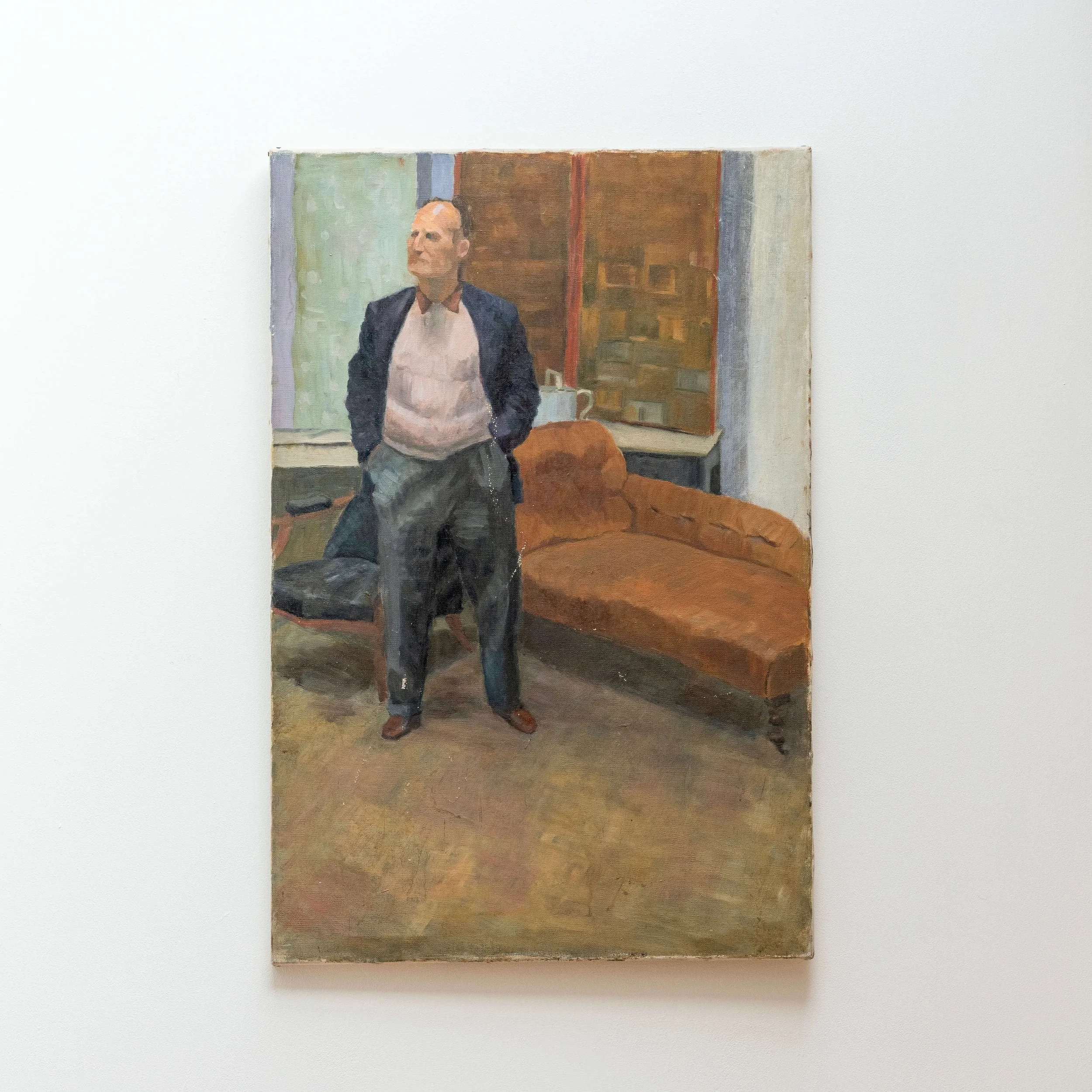 20th Century Male FIgure Portrait Oil Painting, British School