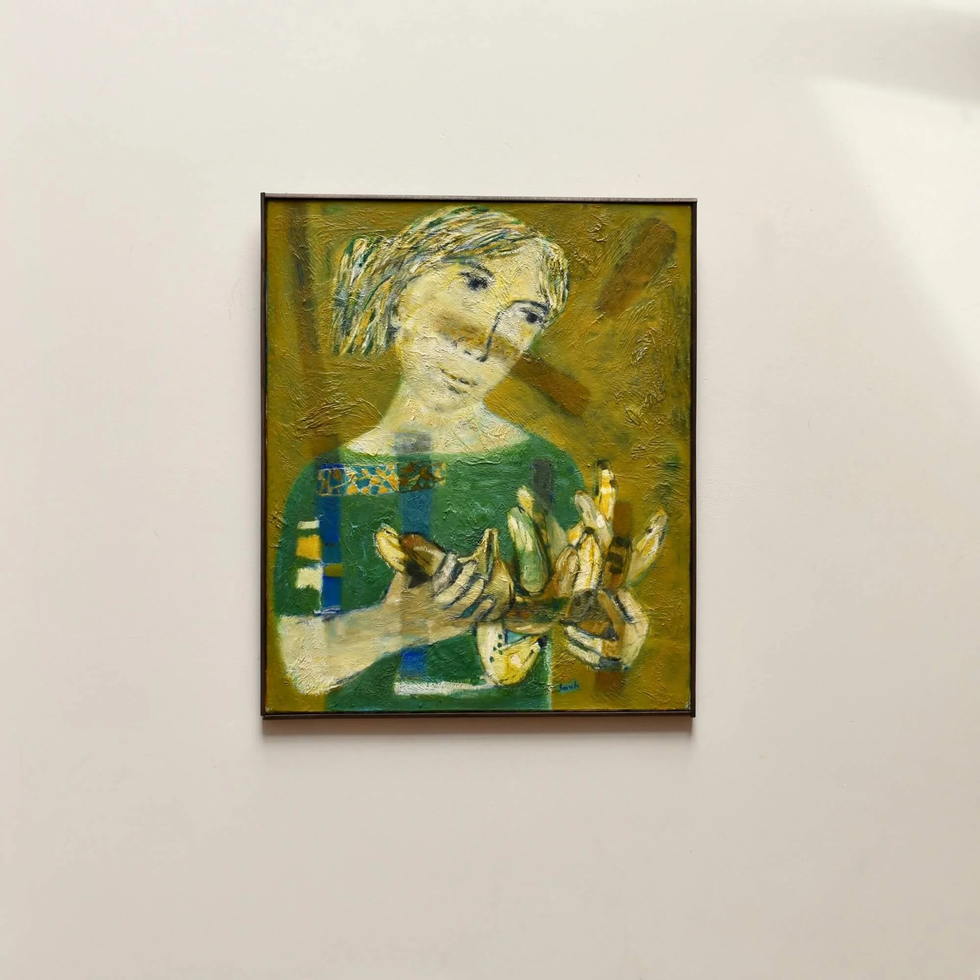 "The Banana Seller" Oil Painting by Georges Sanh 1909 - 1998 French