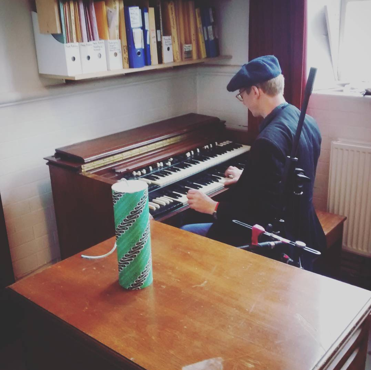 John at the Hammond recording sound ideas for Hinterland series III