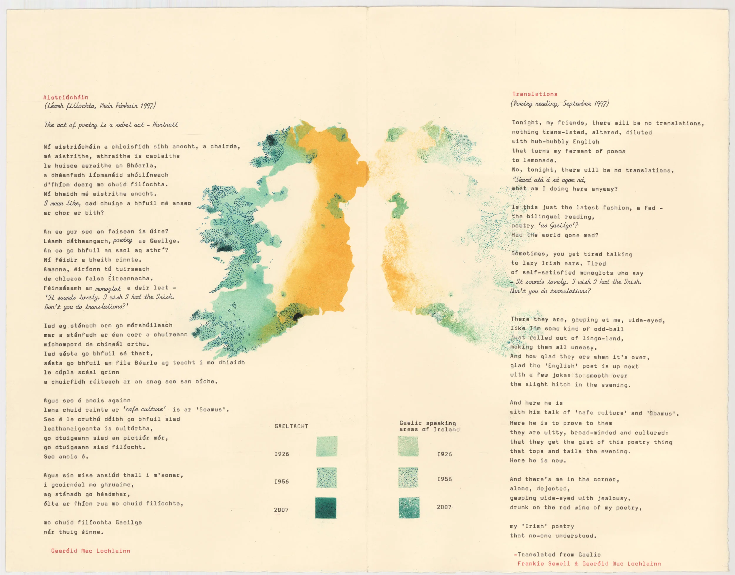 National Poetry Library, Poetry on the Edge, Gearóid Mac Lochlainn, Gaelic