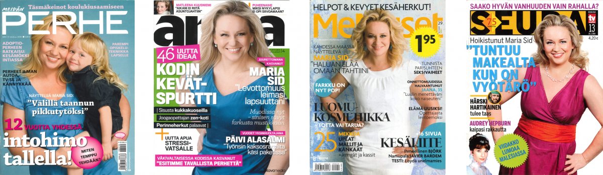 Ensimmäisen tapausaineiston, "Maria Sidin sandaali", aineistolehdet.