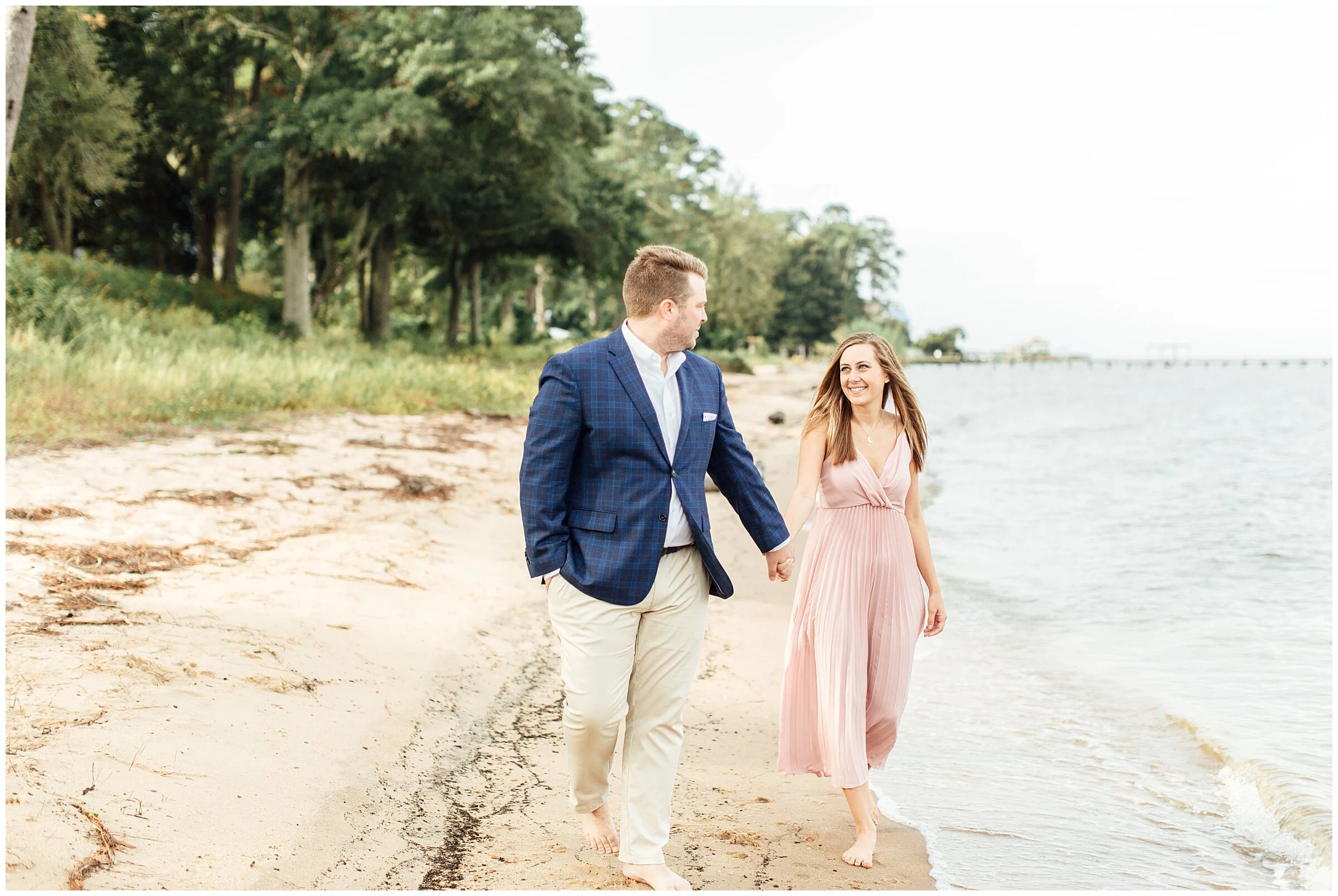 Adrienne and Tyler's Romantic Beachside Engagement Session | Downtown Fairhope, AL | Magnolia Beach