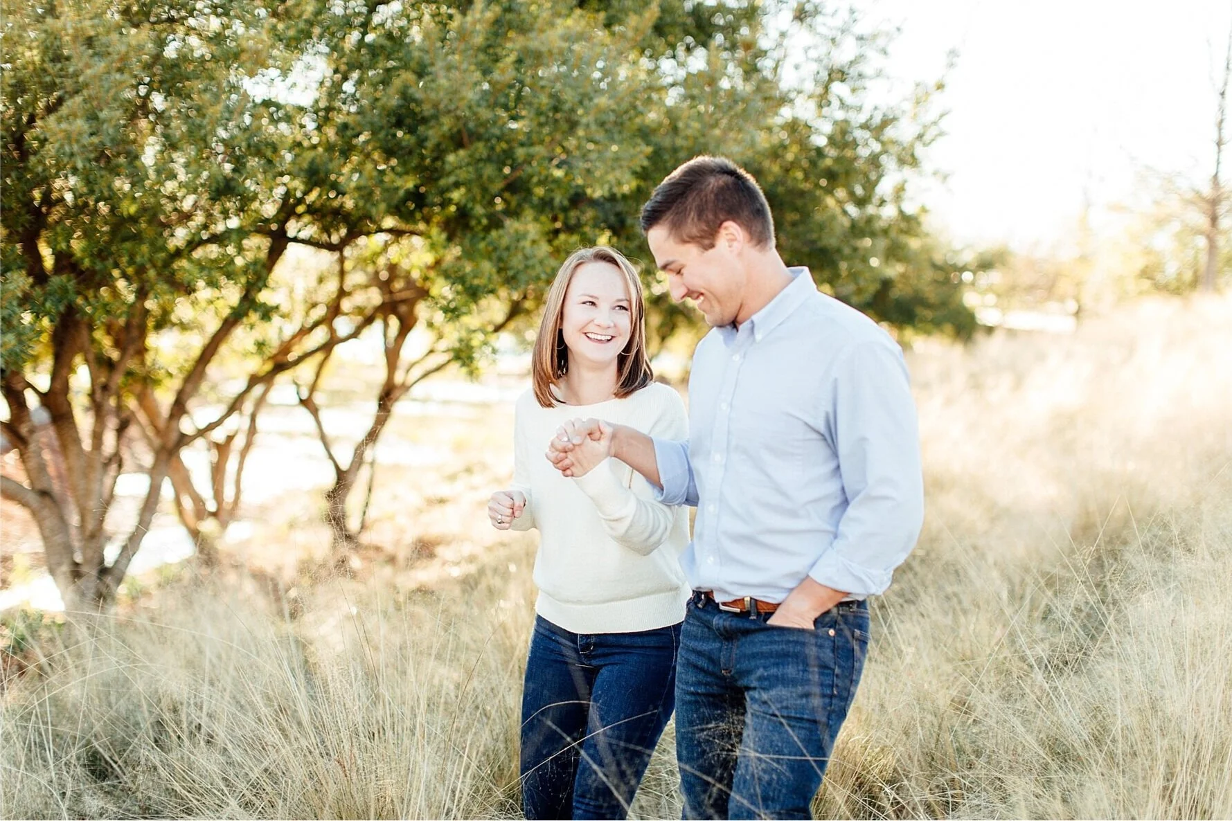 Caroline and Adam's Cozy Engagement Session | Railroad Park | Birmingham, AL