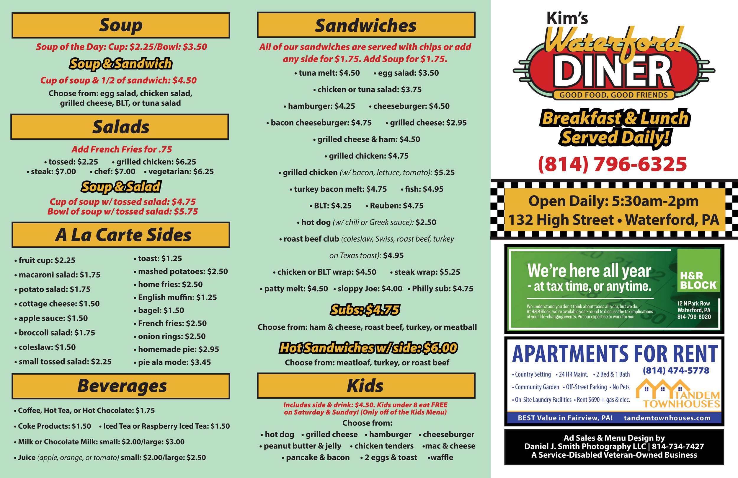 Restaurant Take-Out Menu