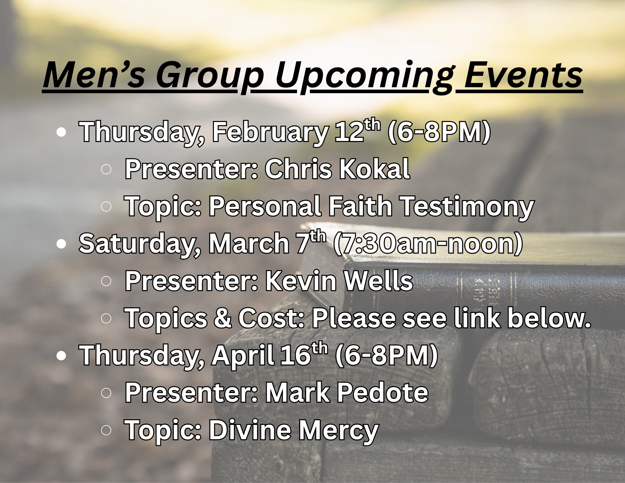 Men's Group Meetings