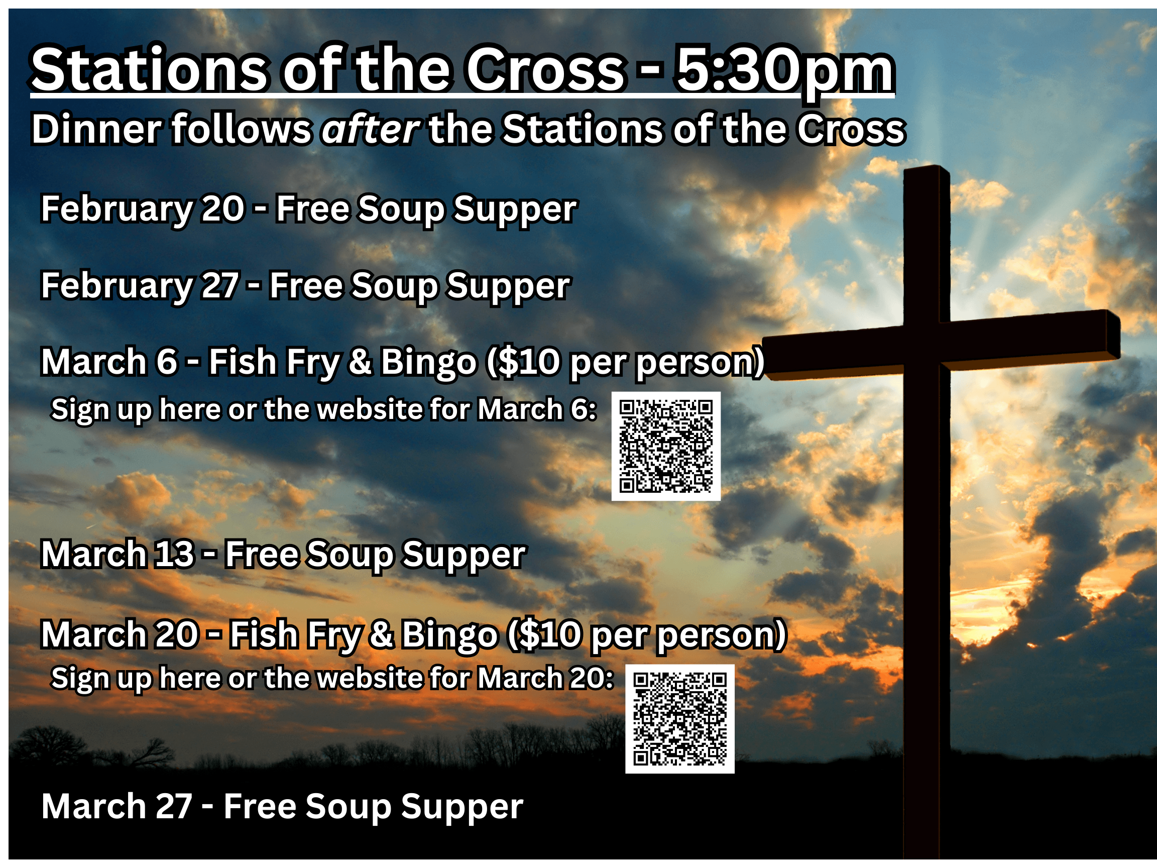 Stations of the Cross and Lenten Dinners