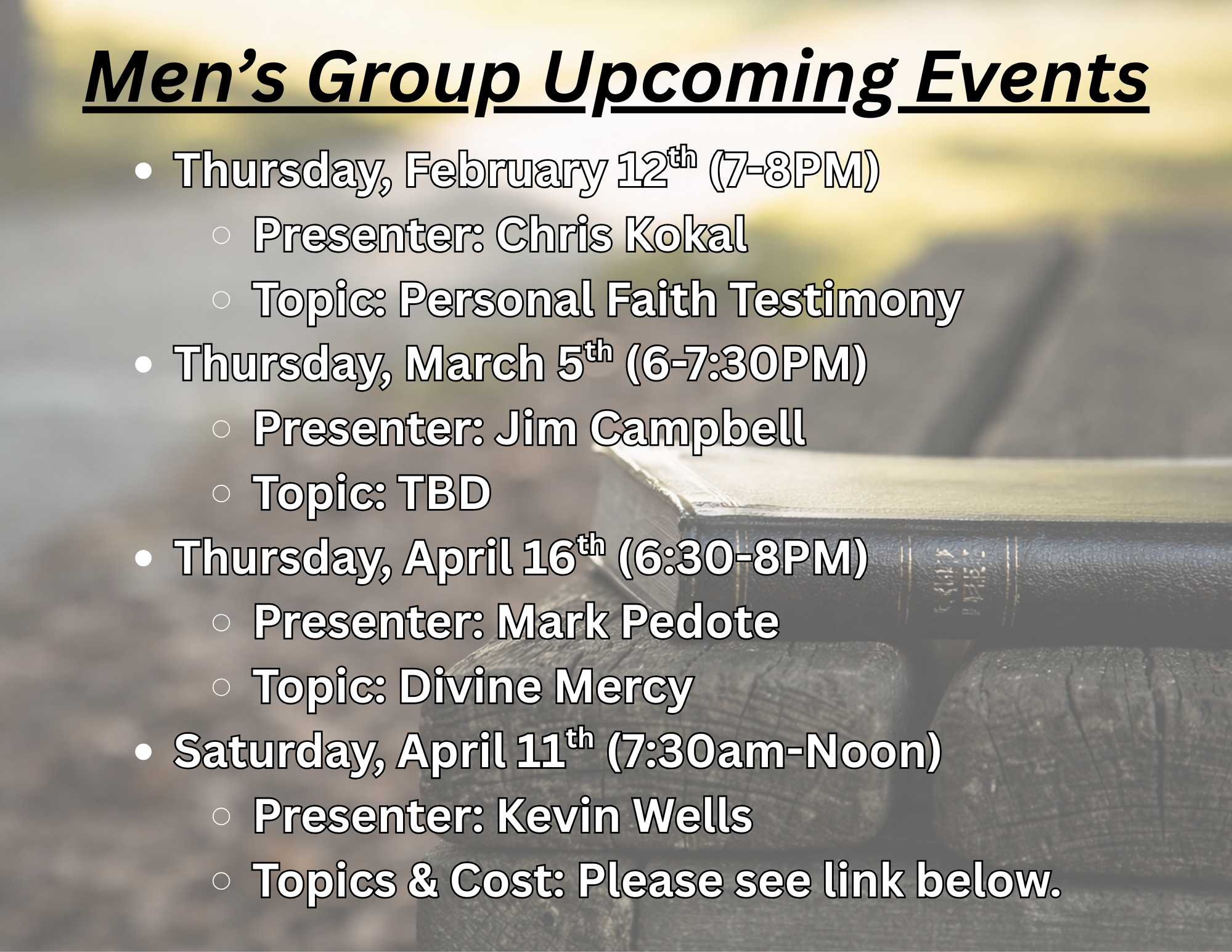 Men's Group Meetings