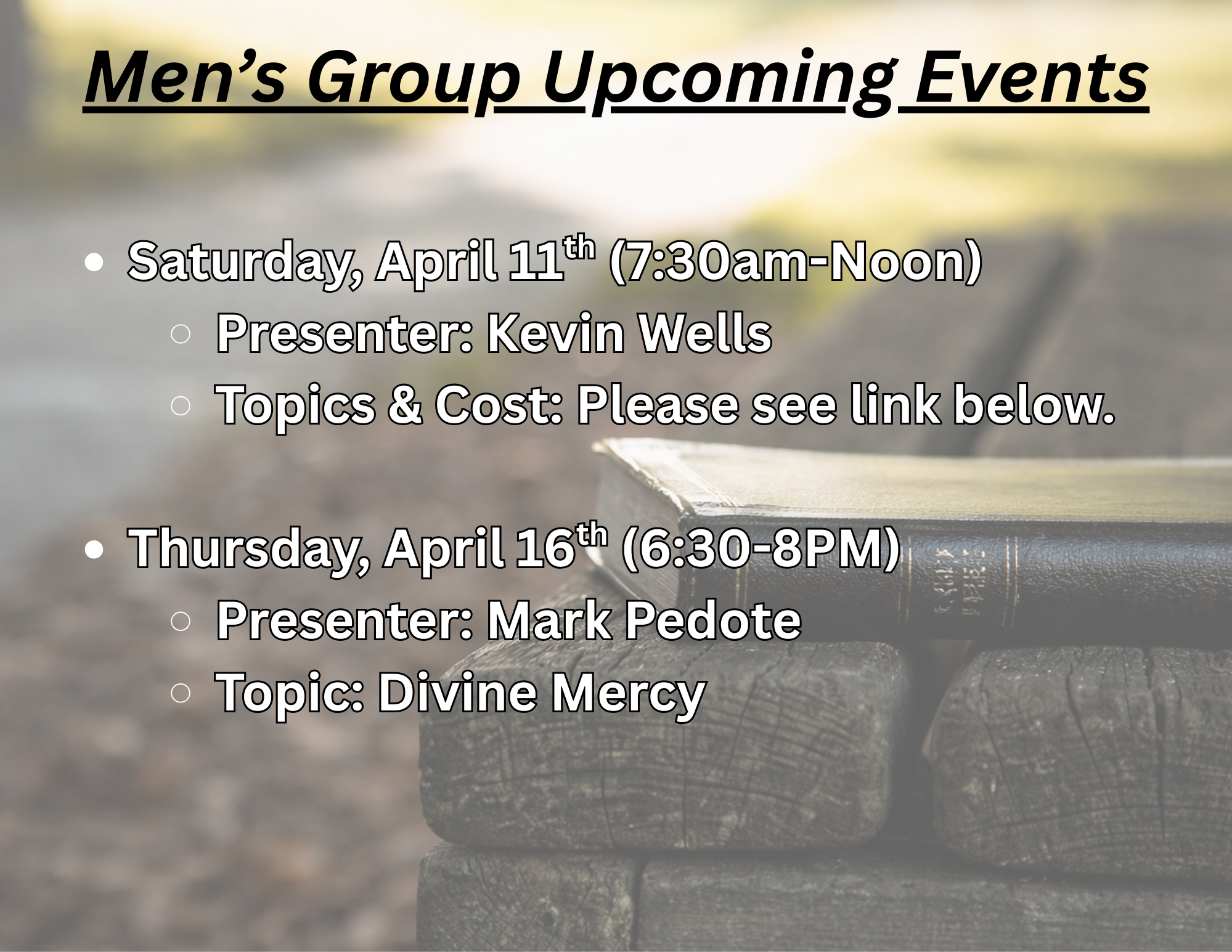 Men's Group Meetings