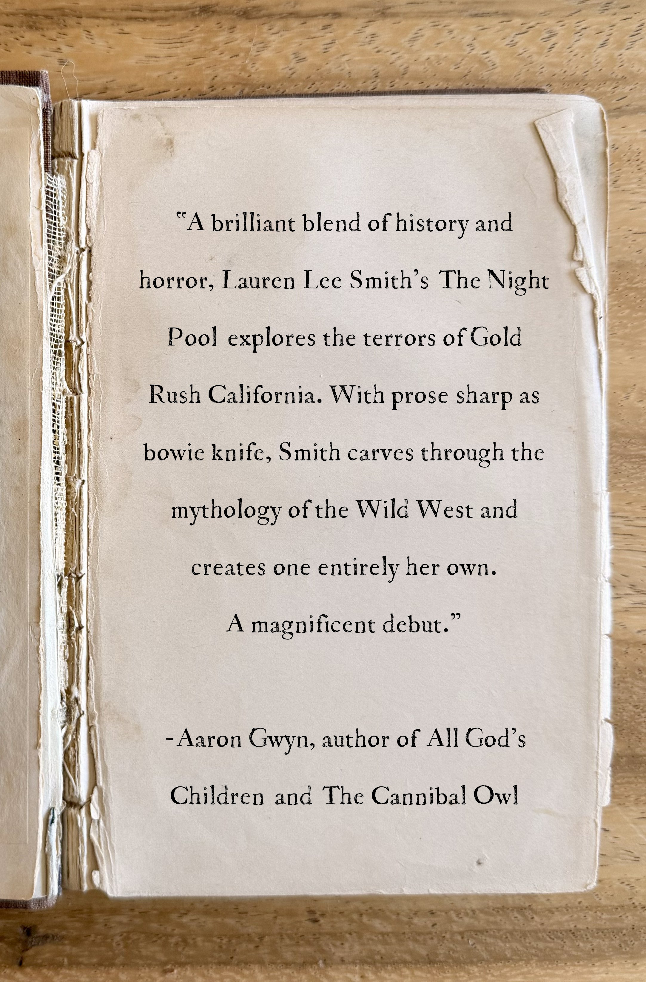 Aaron Gwyn Blurb of the Night Pool