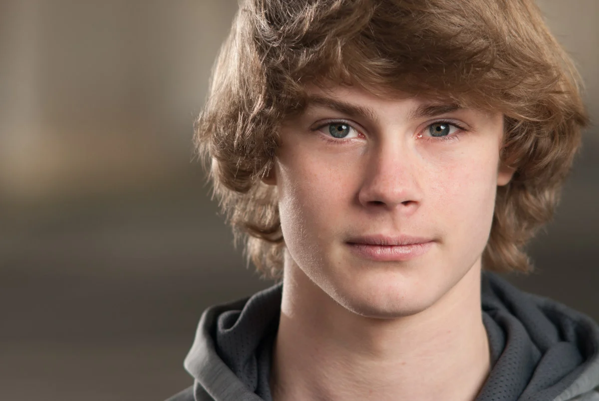 A retouched headshot. Here, Brevan is looking great even though he had a little acne and some sleepy under-eye bags on the morning of our shoot.