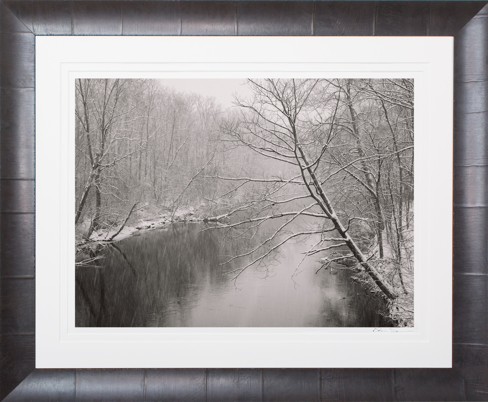 River in Winter - Framed