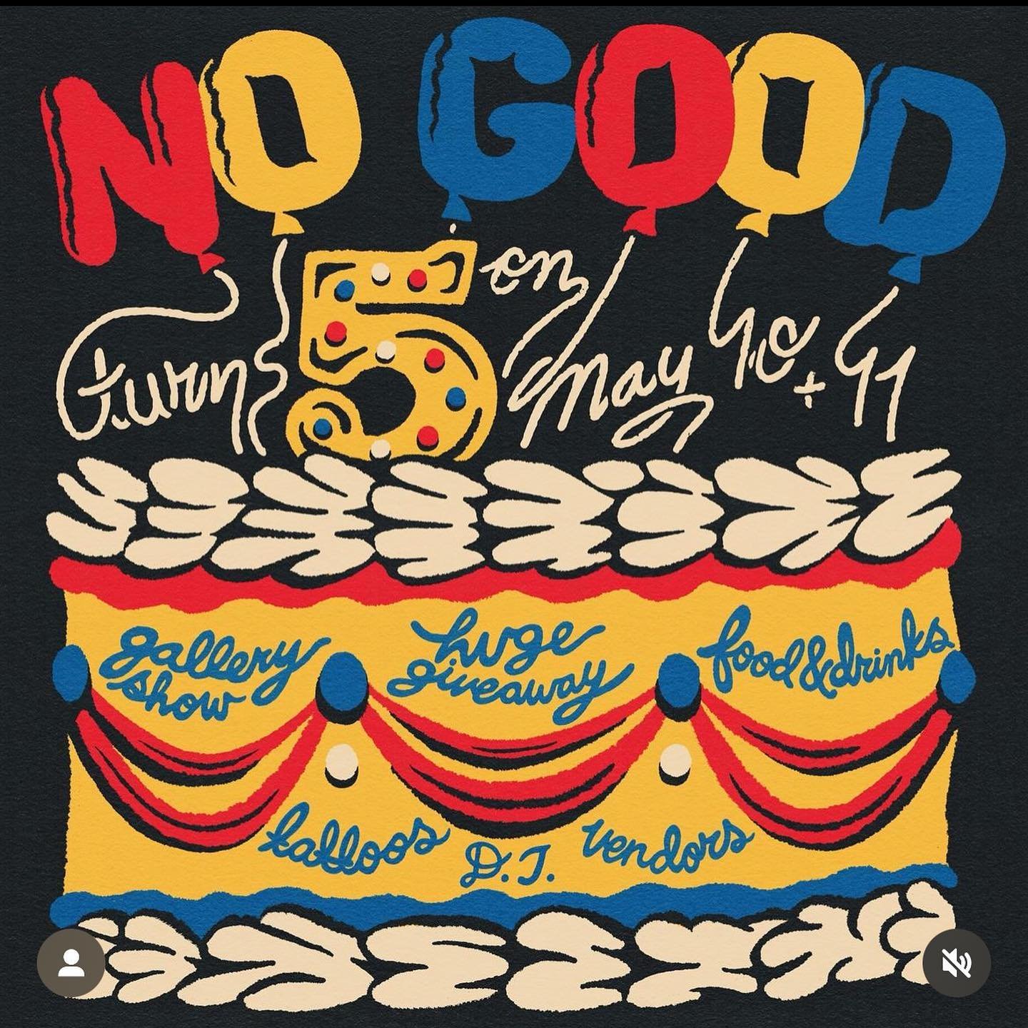 Celebrate local art and business May 11th with @nogoodtattoo for their 5th Anniversary Party! This event has it all - a bouncy house, free drinks, curated vendors, food pop ups, live djs, flash tattoos and a petting zoo! Mark your calendars!