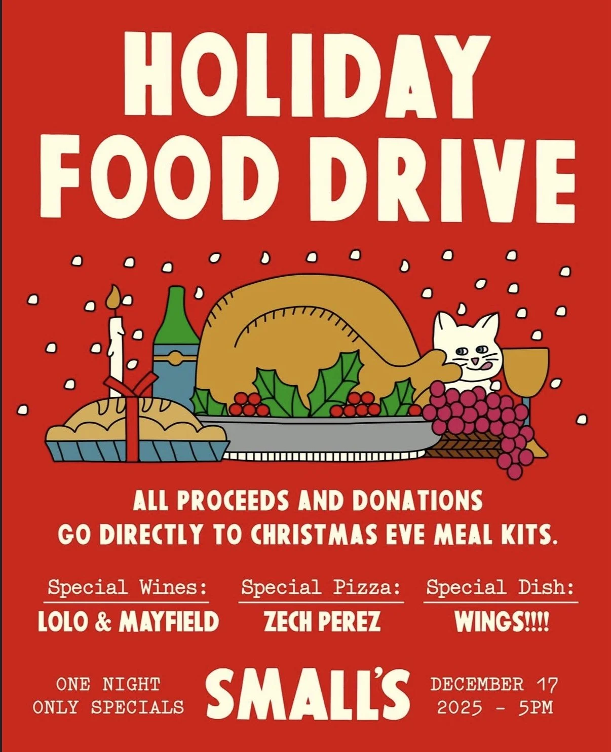 Smalls Pizza Holiday Food Drive at Springdale General