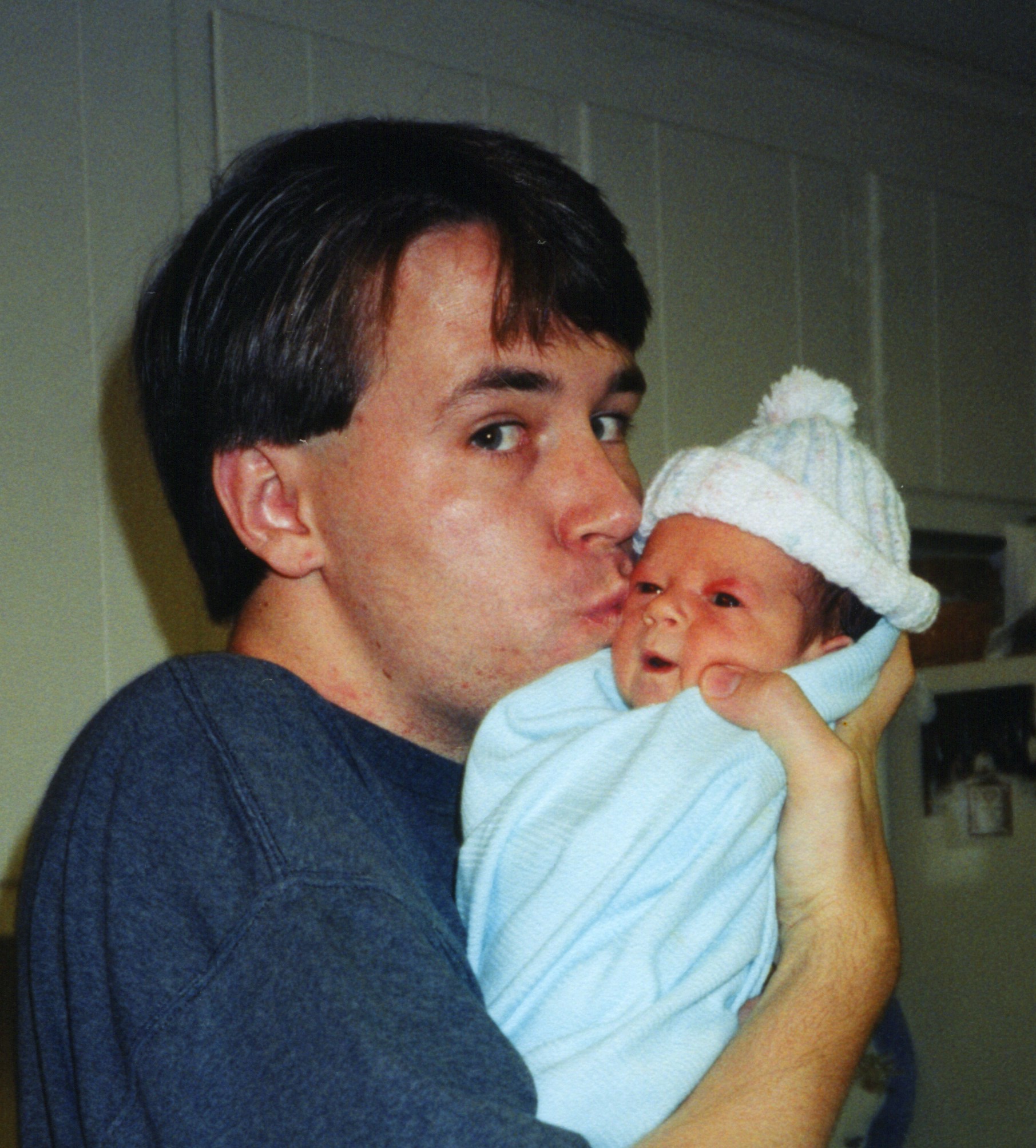 A new dad with his baby girl circa September 2001