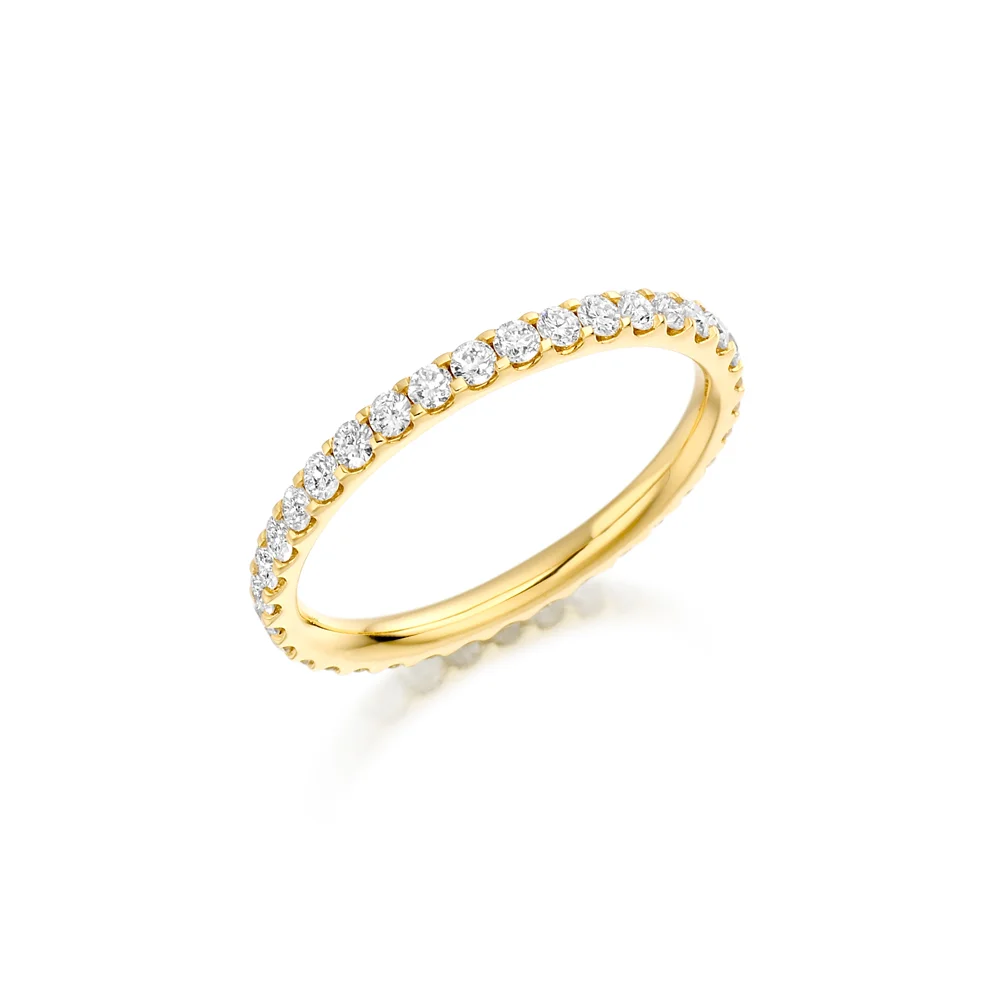 Round Diamond Half Eternity Ring In Yellow Gold