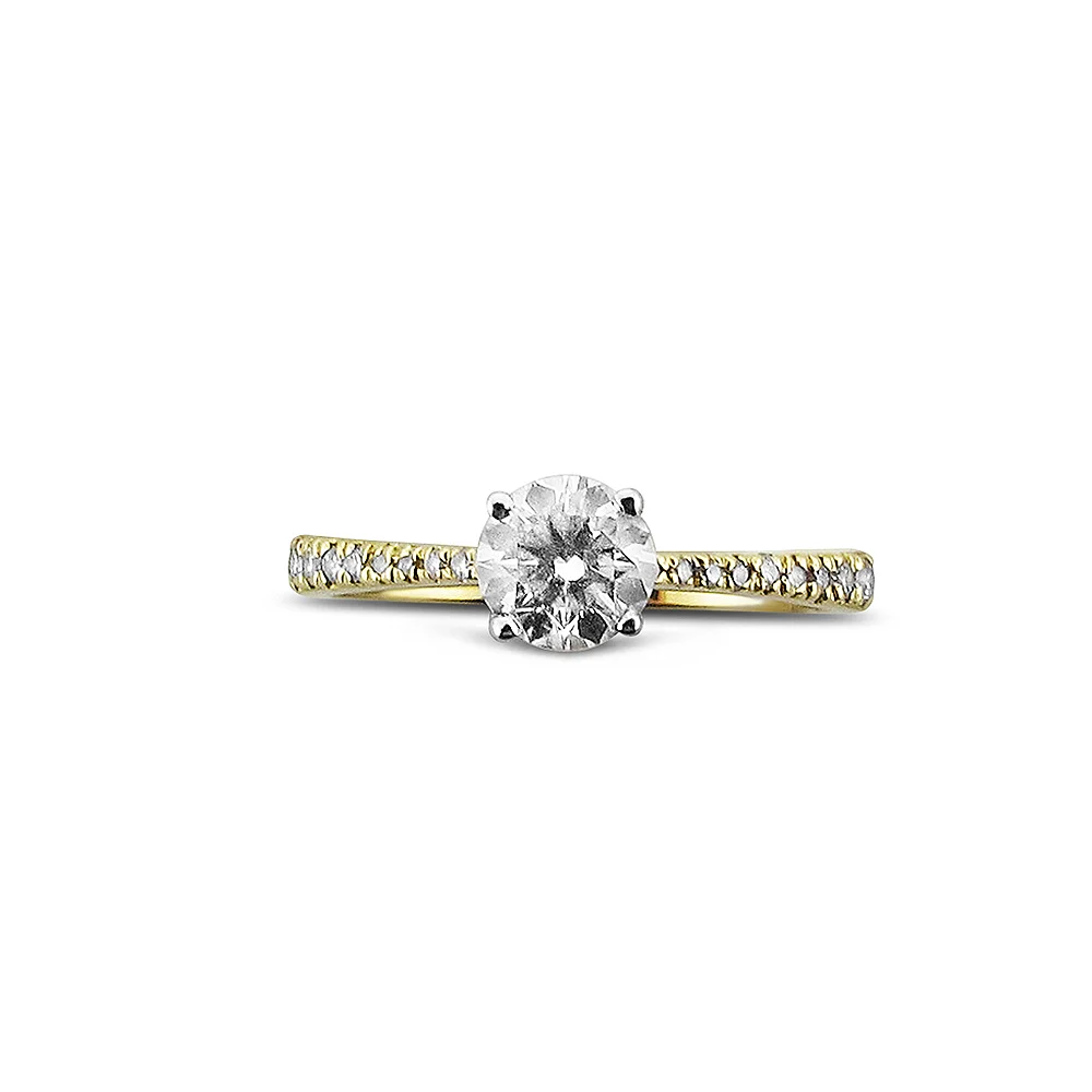 Yellow Gold Diamond Solitaire Engagement Ring
