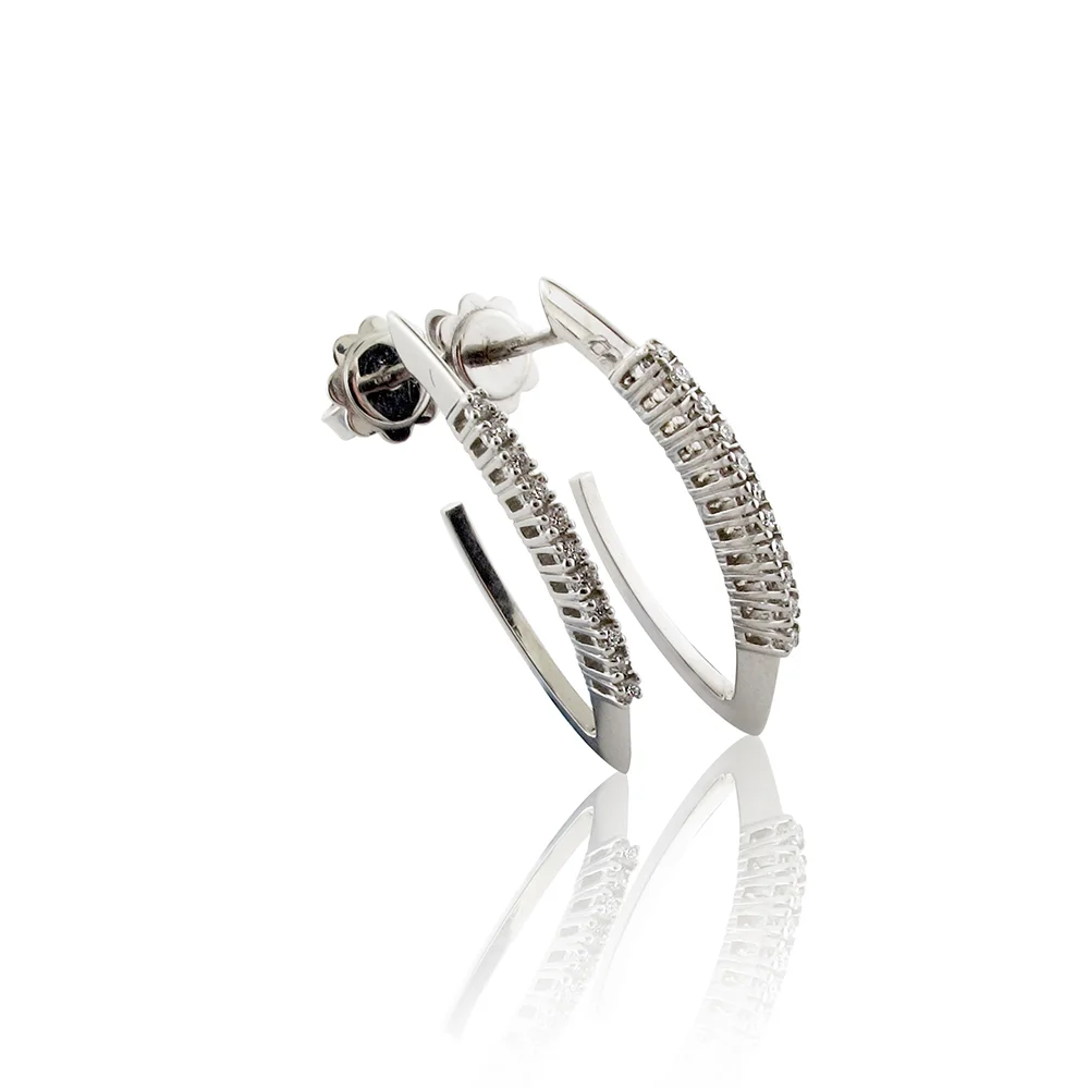 Geometric Diamond Design Hoop Earrings