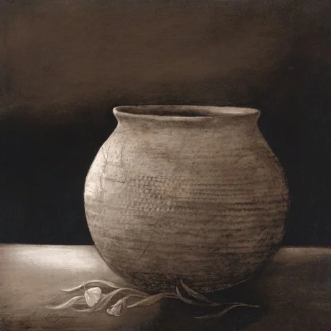 Incised Pot and Pods- SOLD