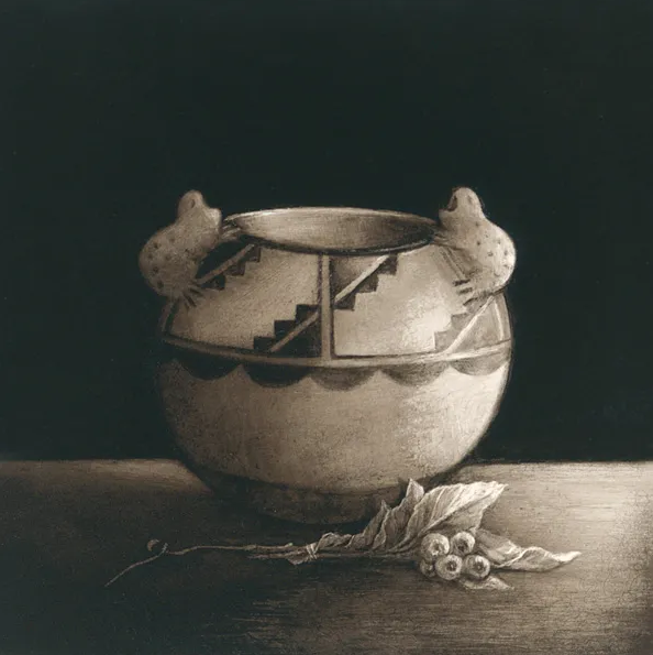 Little Singing Pot With Rabbiteye- SOLD