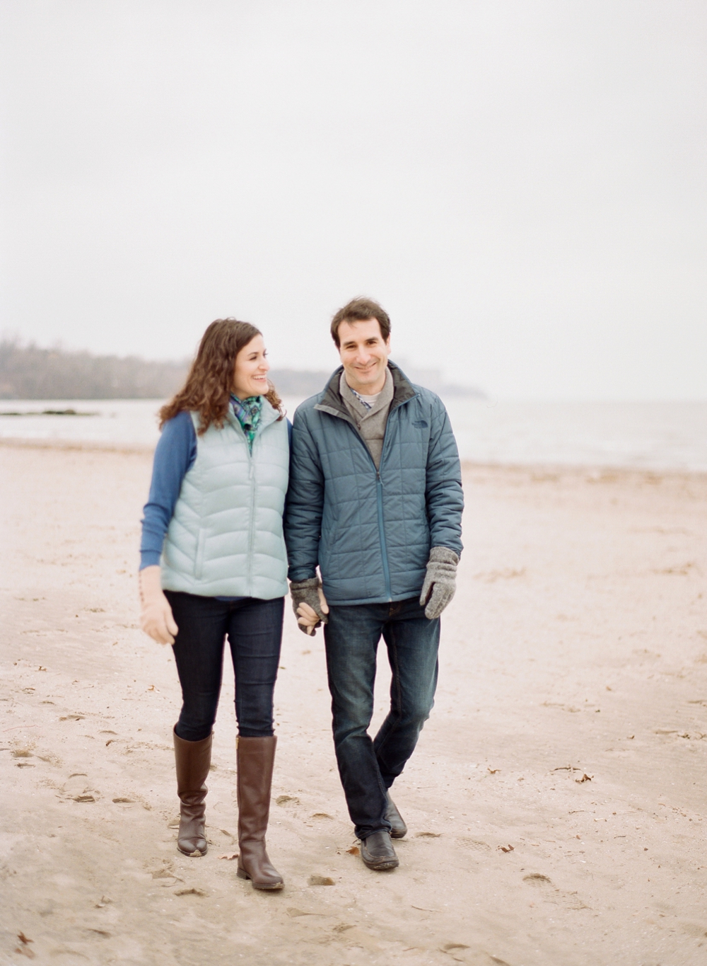 Cleveland Winter Beach Engagement Session