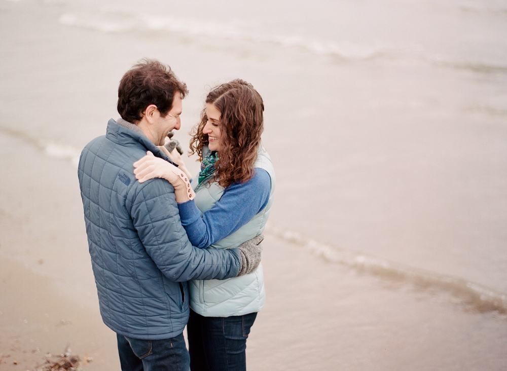 Cleveland Winter Beach Engagement Session