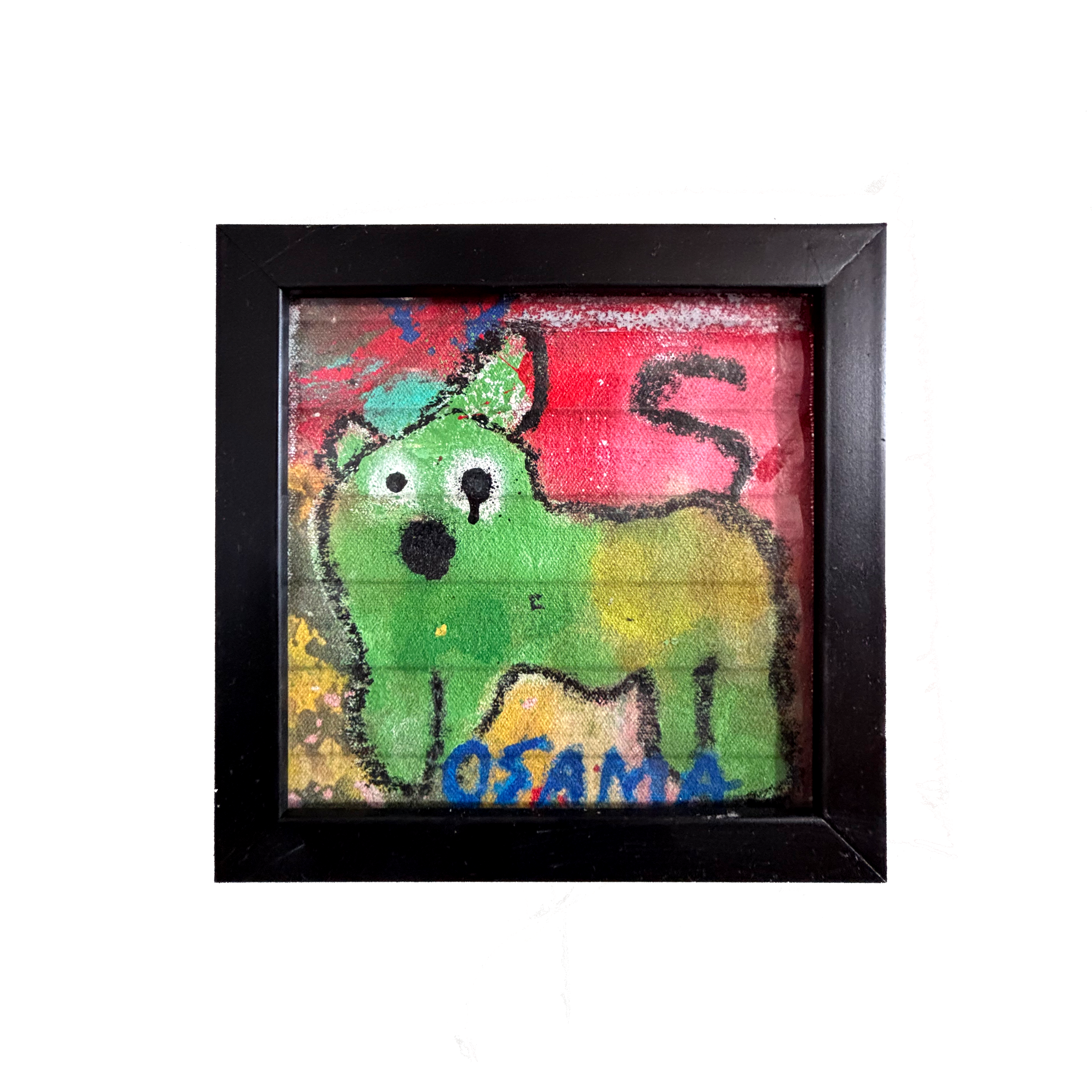 green animal painting framed.png