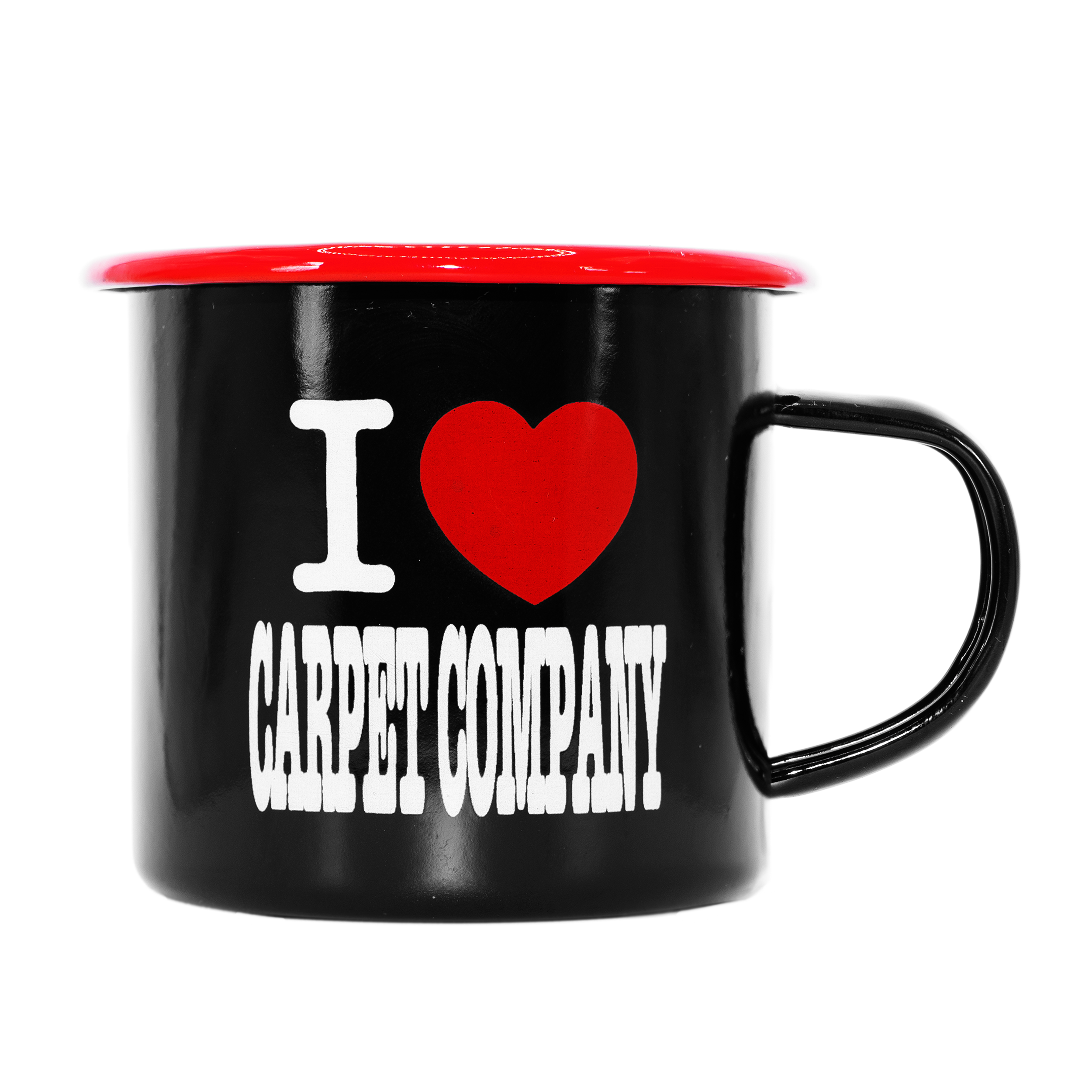 I Heart Carpet Metal Camper Mug - Black