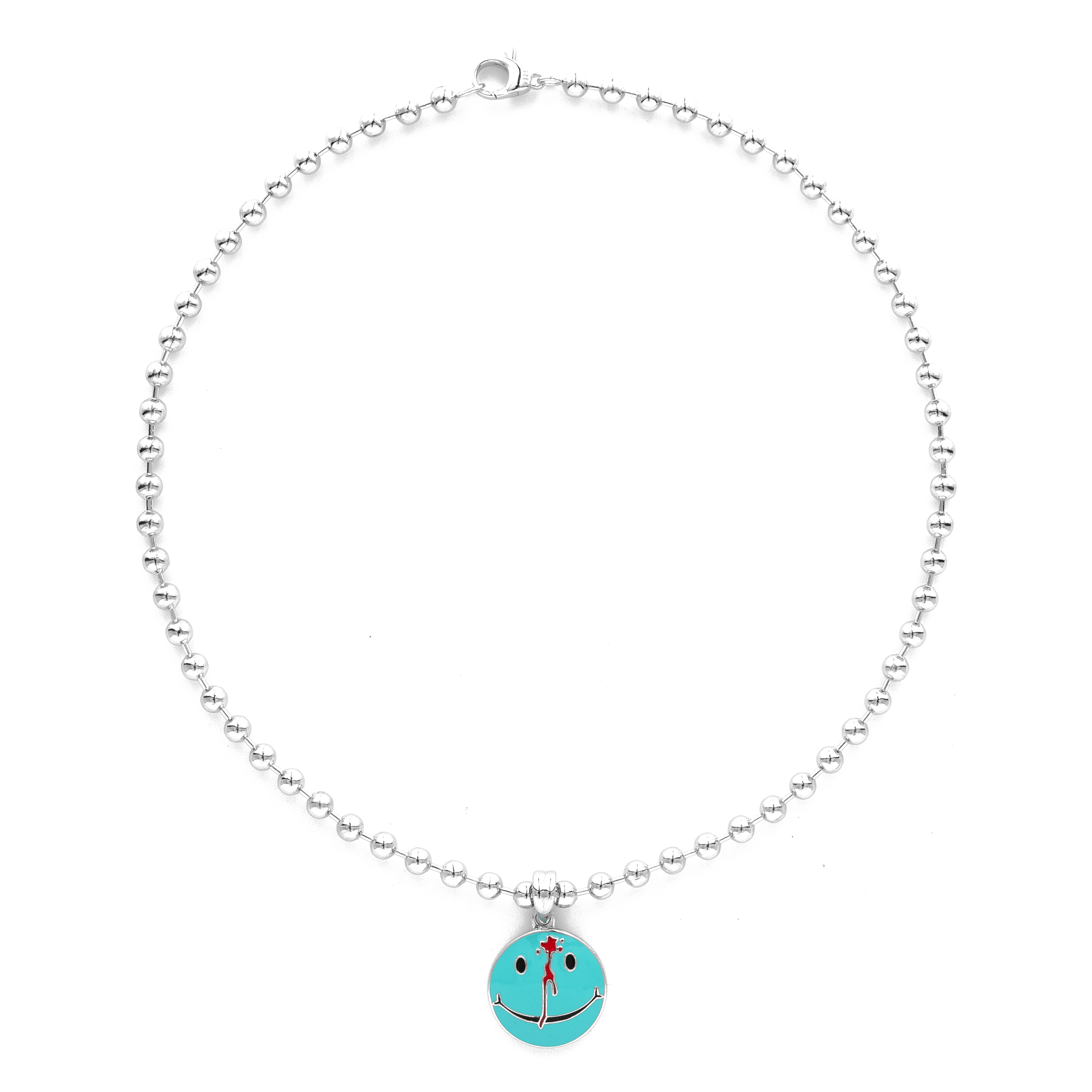Smiley .925 Silver Necklace - Blue