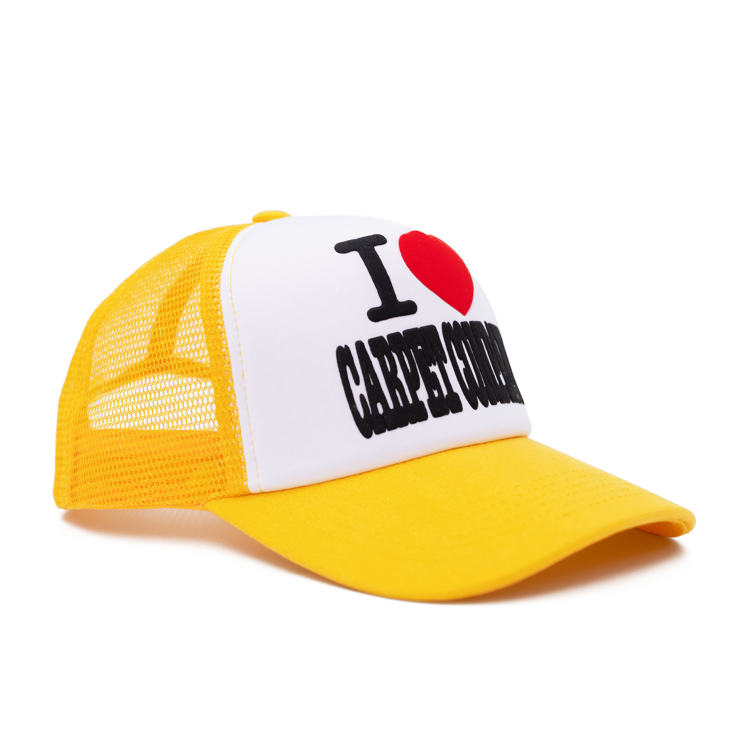 I Love Carpet Trucker Hat Yellow 9.png