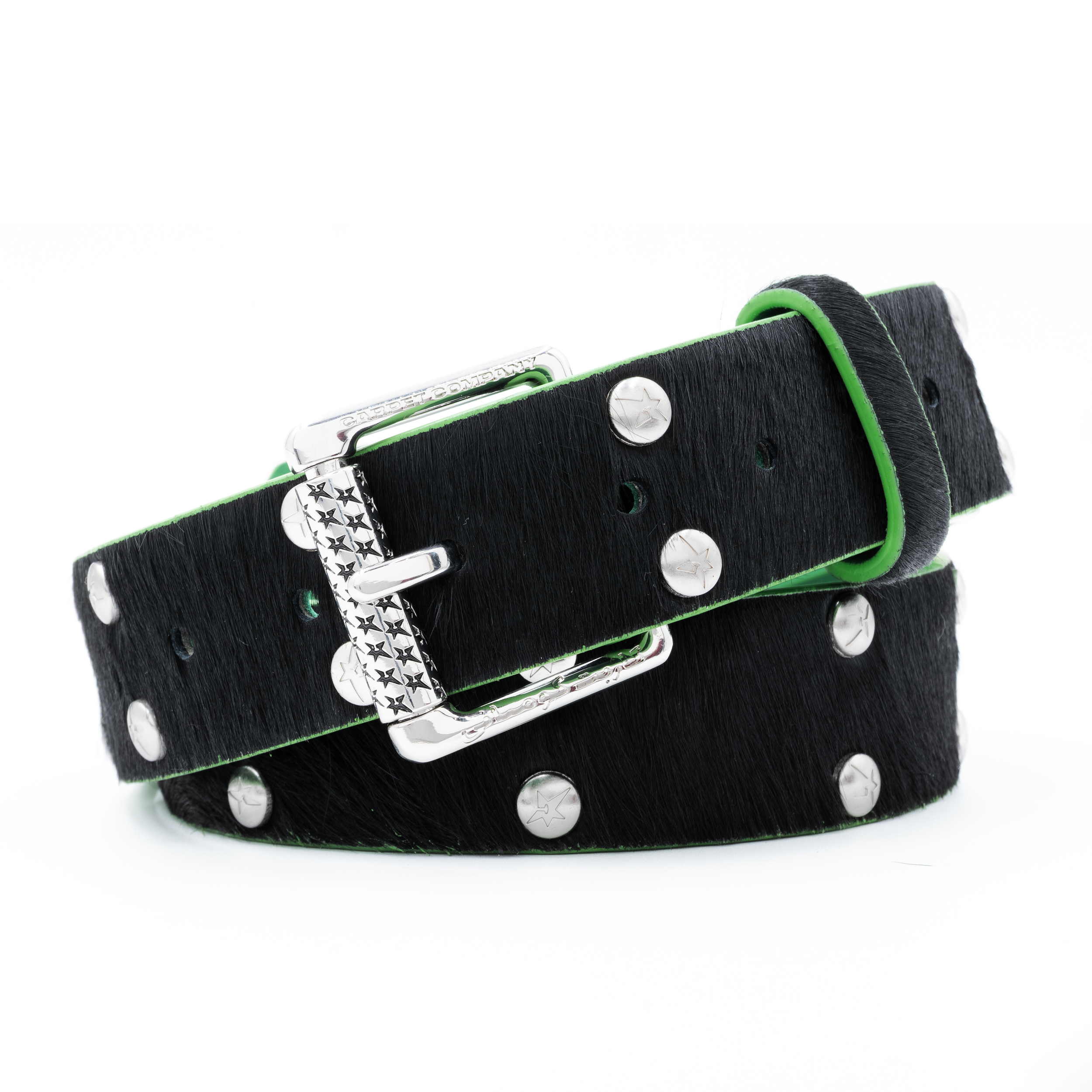 Ponyhair Studded Belt - Black