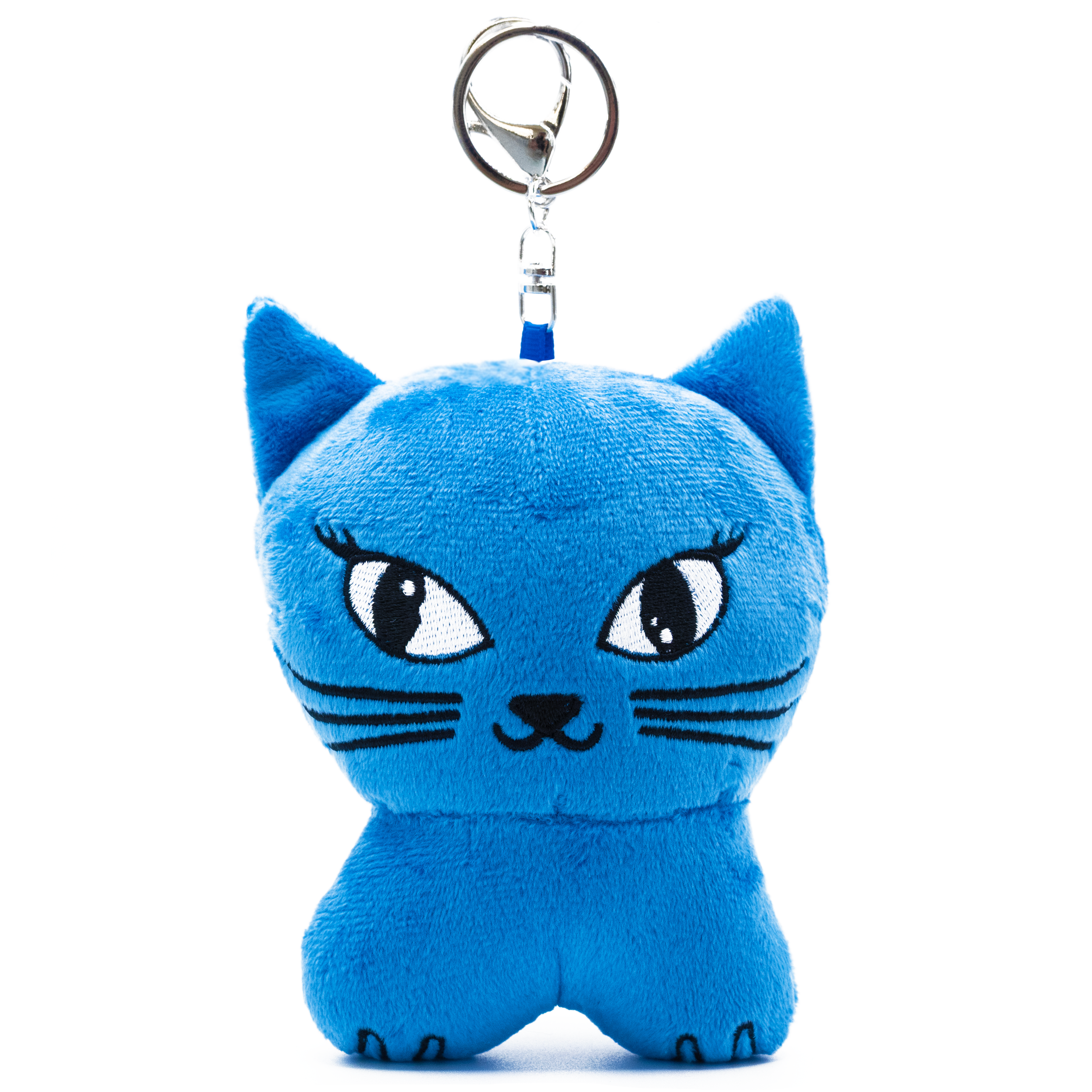 Cat Plush Keychain - Blue