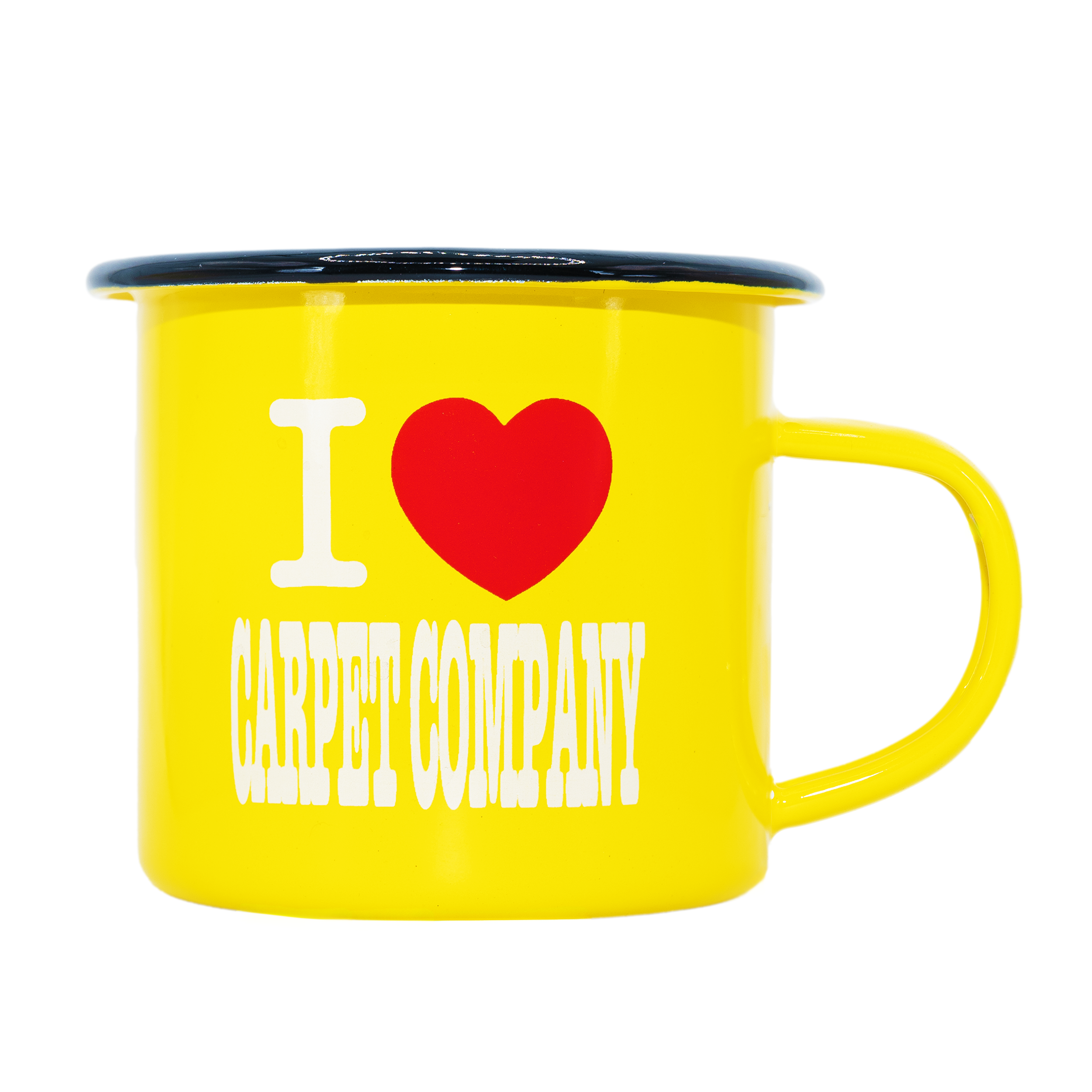 I Heart Carpet Metal Camper Mug - Yellow