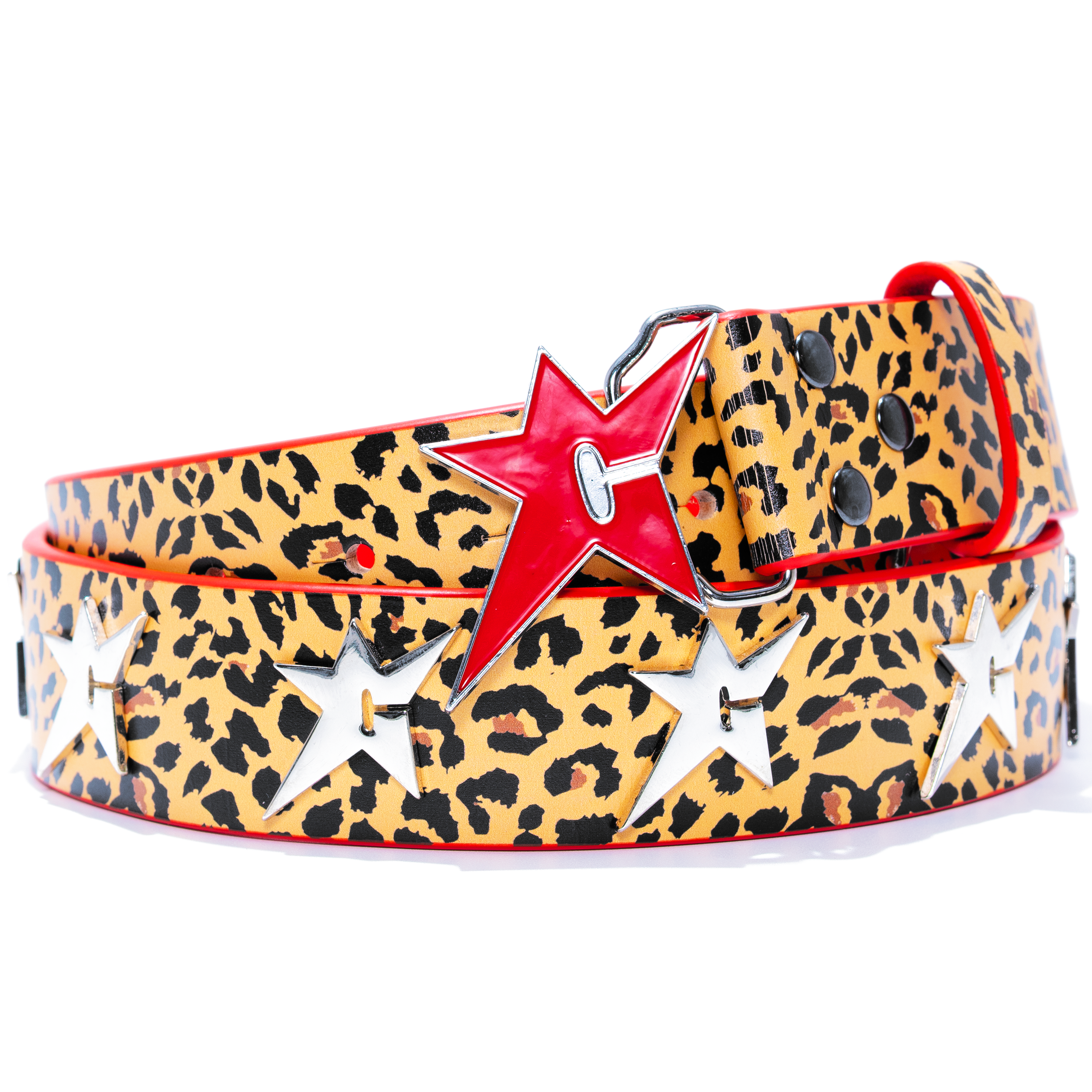 Riveted Leather Belt - Cheetah