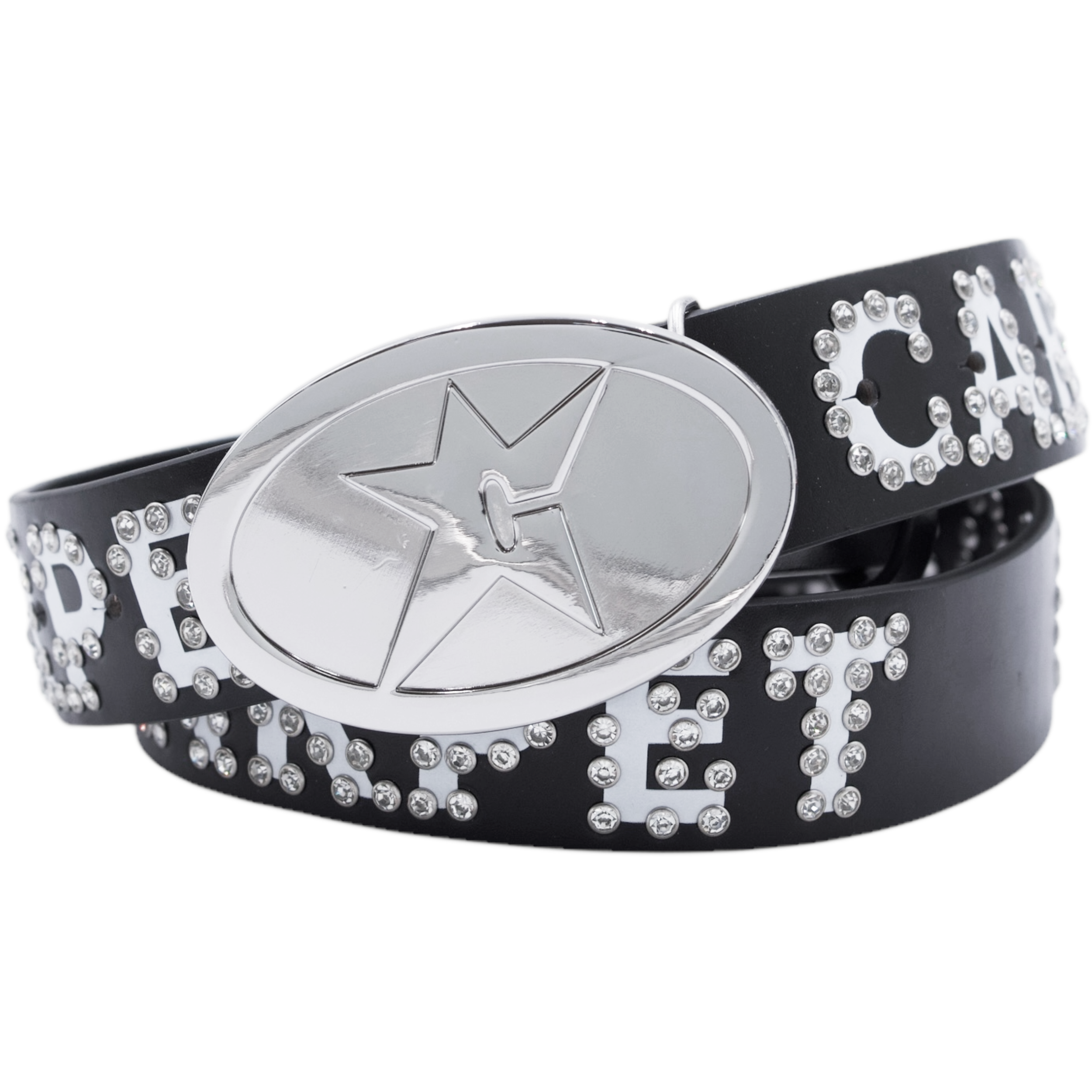 Rhinestone Black Leather Belt 50158-women-s-western-  main image 2