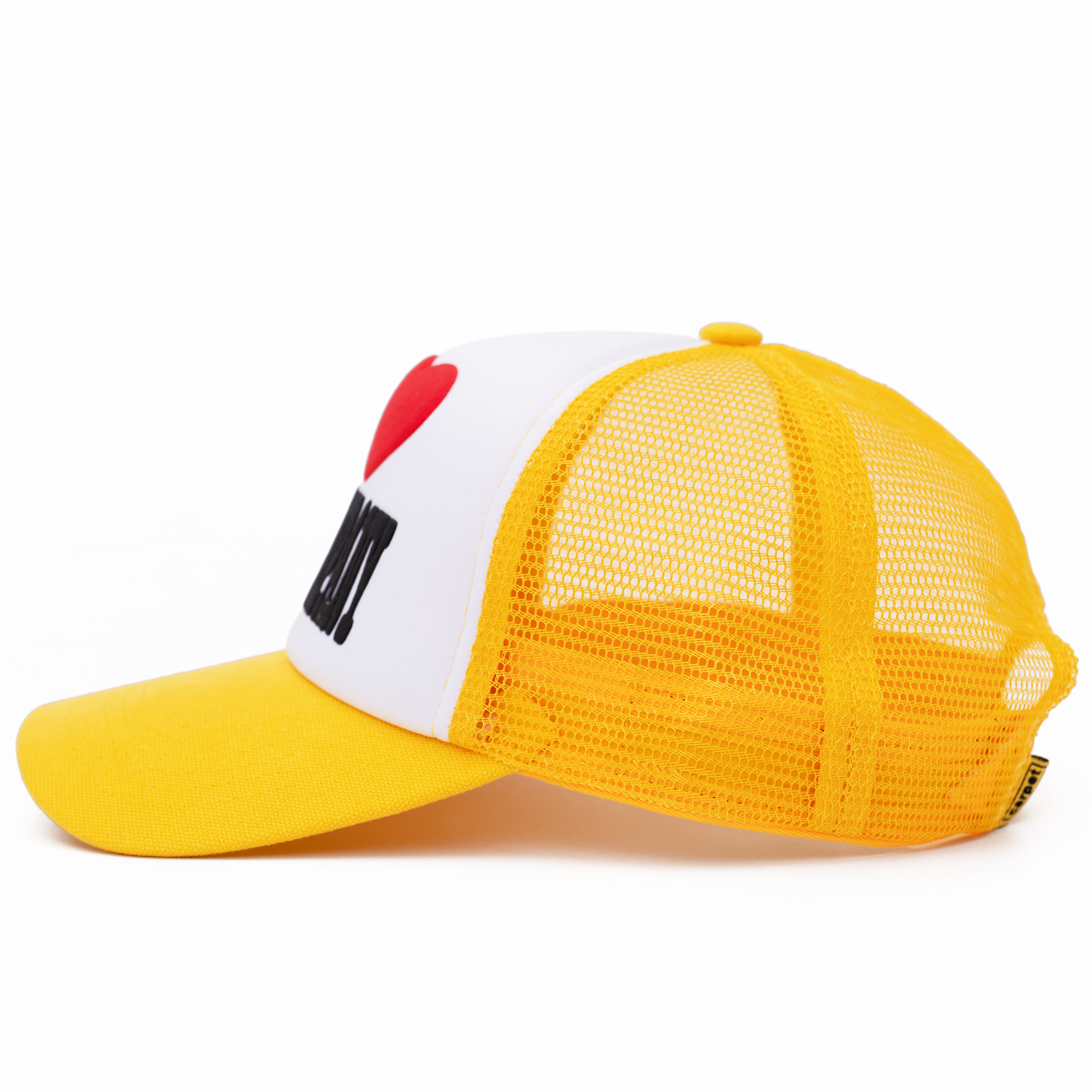 I Love Carpet Trucker Hat Yellow 3.png
