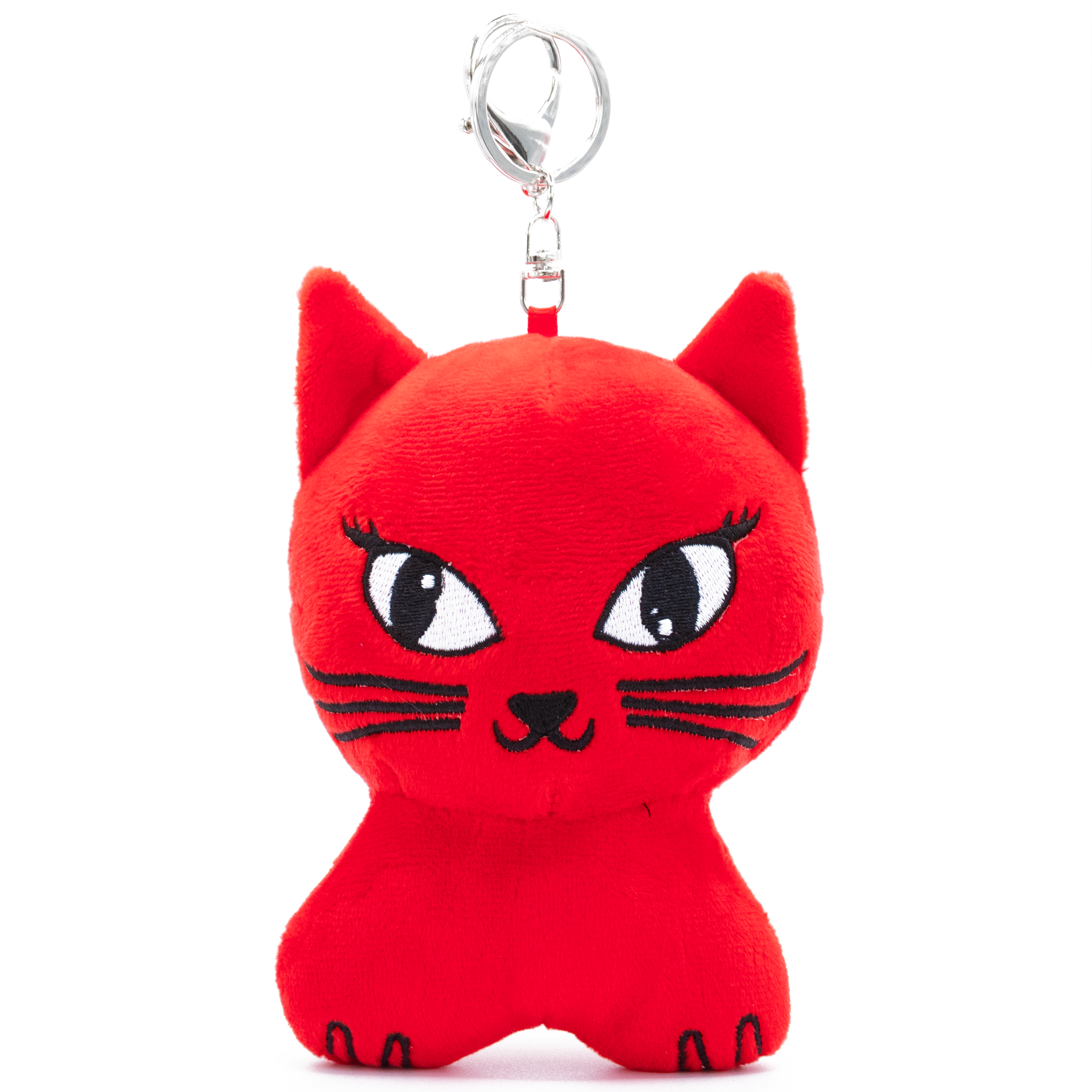 Cat Plush Keychain - Red