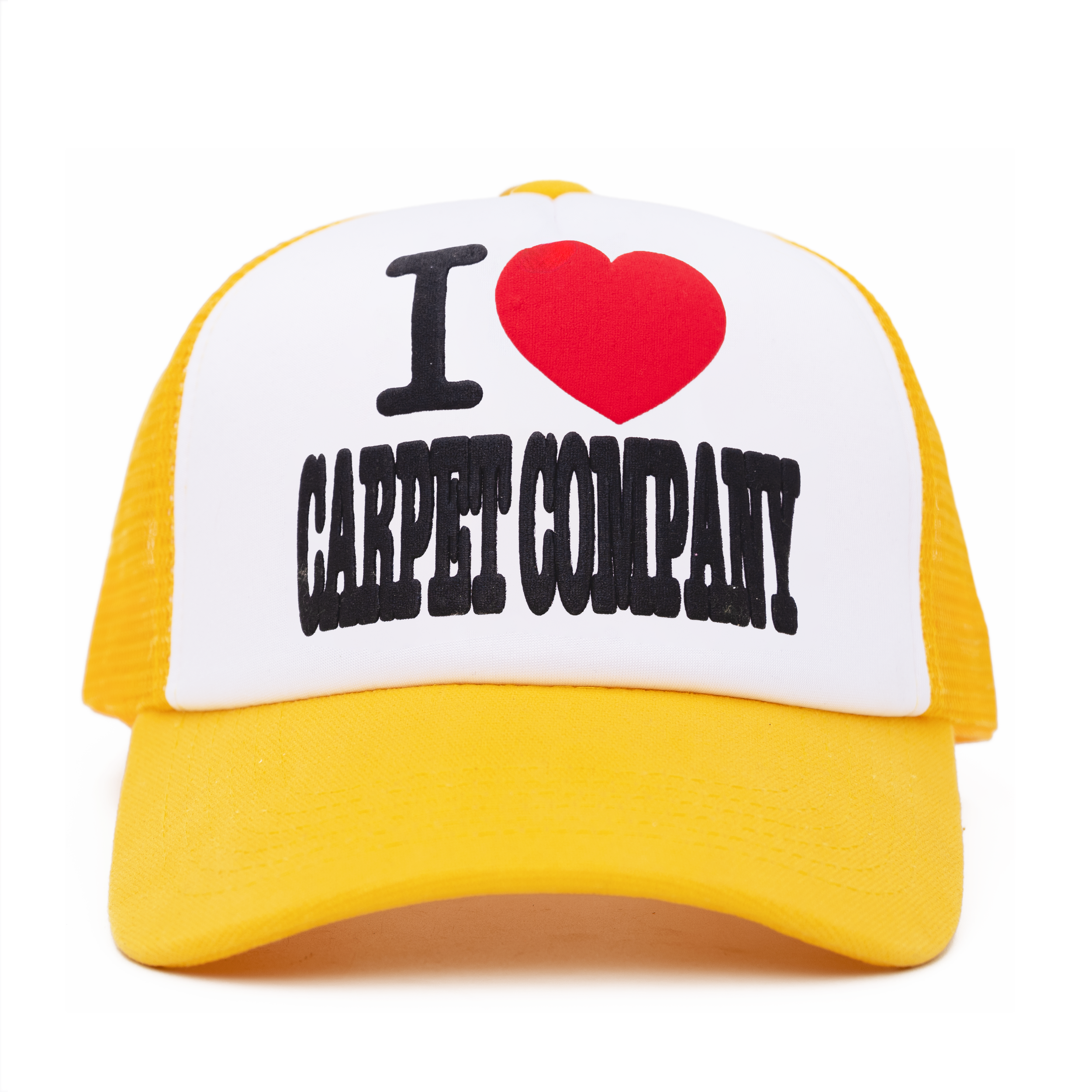 I Heart Carpet Trucker Hat - Yellow