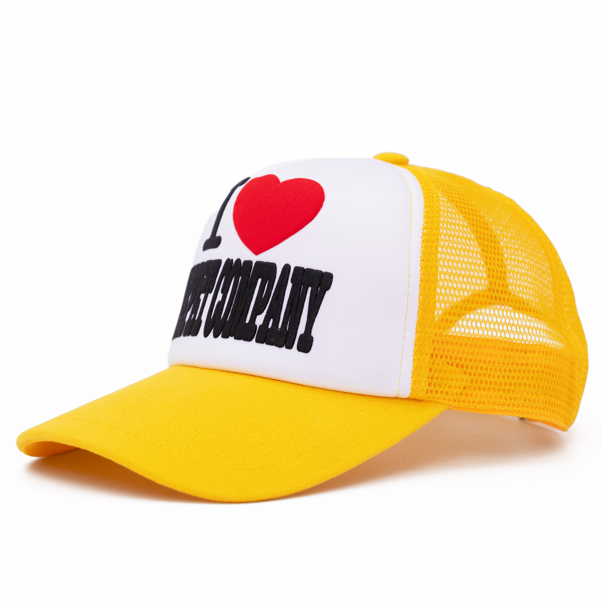 I Love Carpet Trucker Hat Yellow 2.png