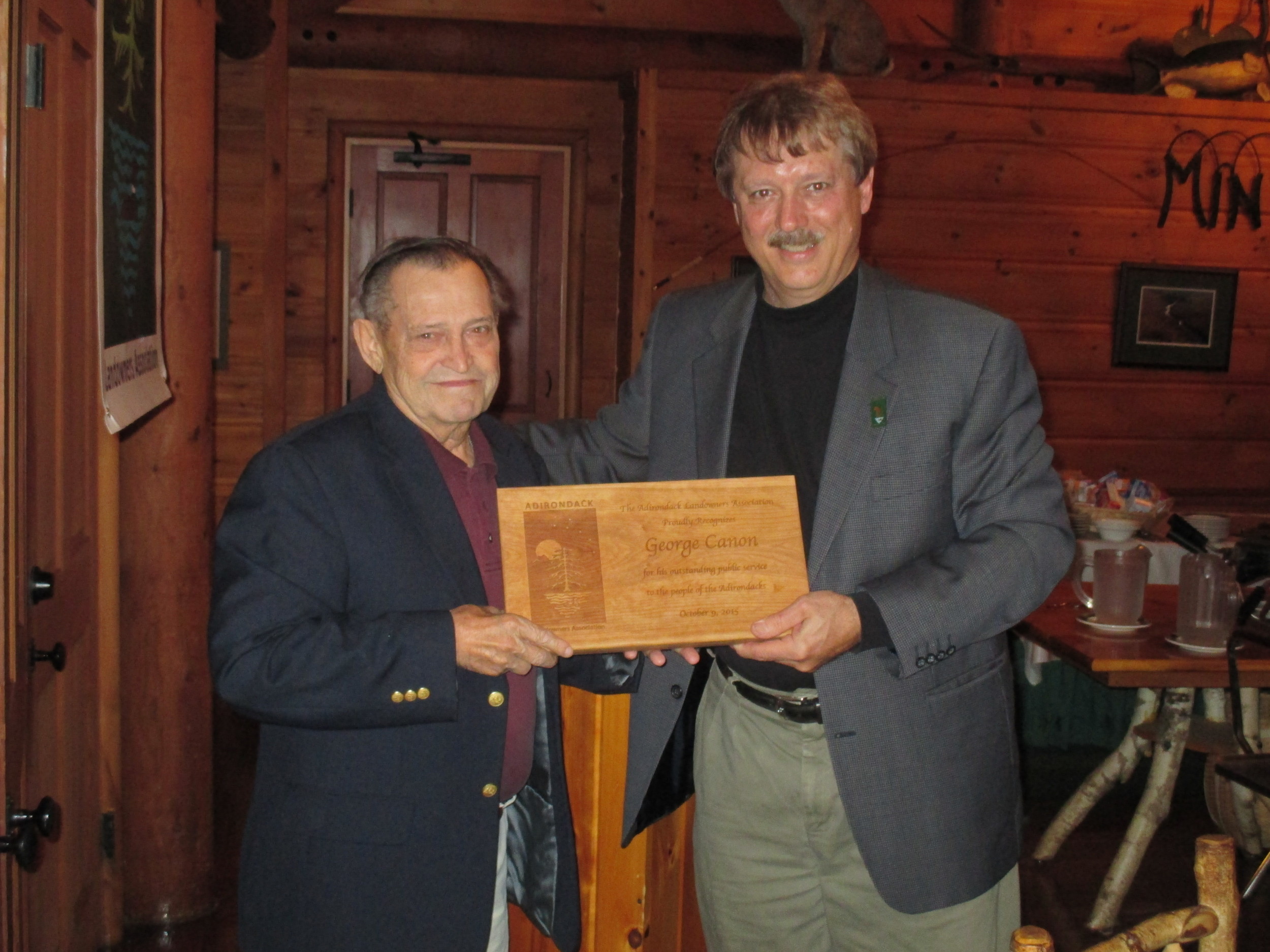   Town of Newcomb Supervisor, George Canon receives a special tribute from the ALA in recognition of his retirement.  