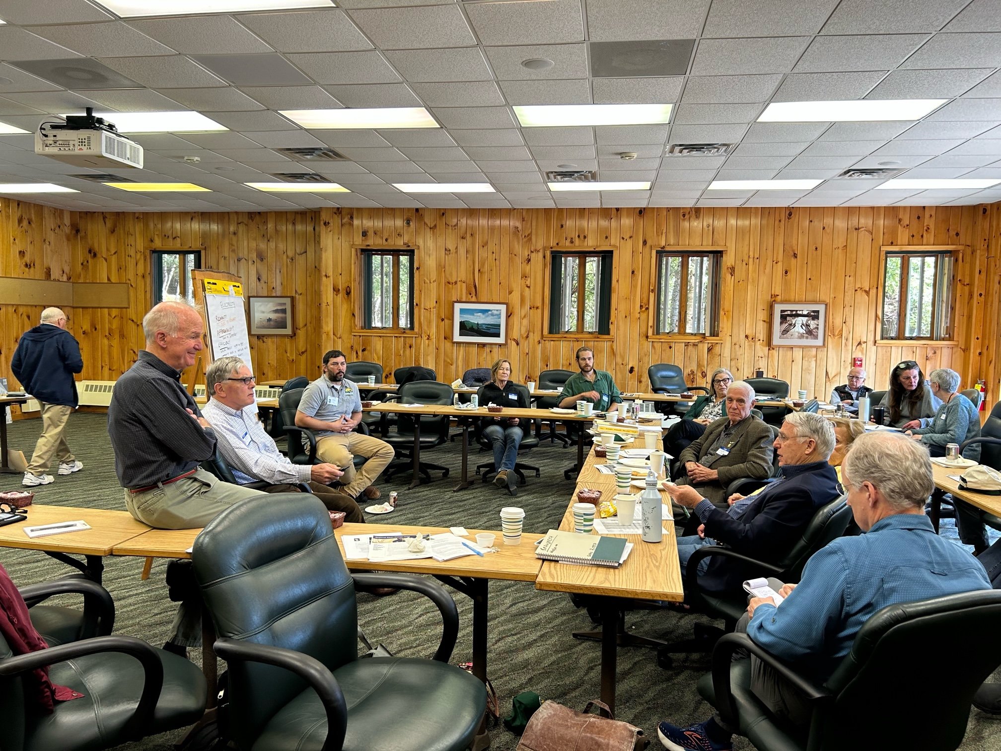 Attendees discuss electricity options