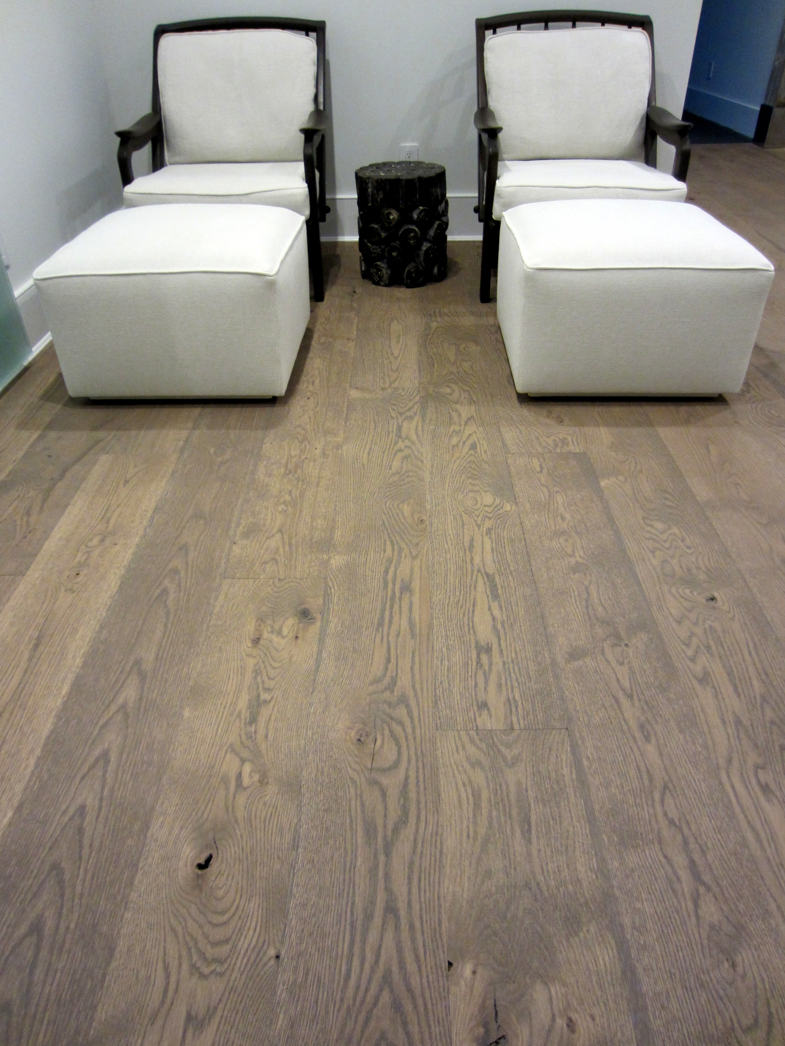 WATER MILL:  White Oak floors finished with Woca Colour Oil
