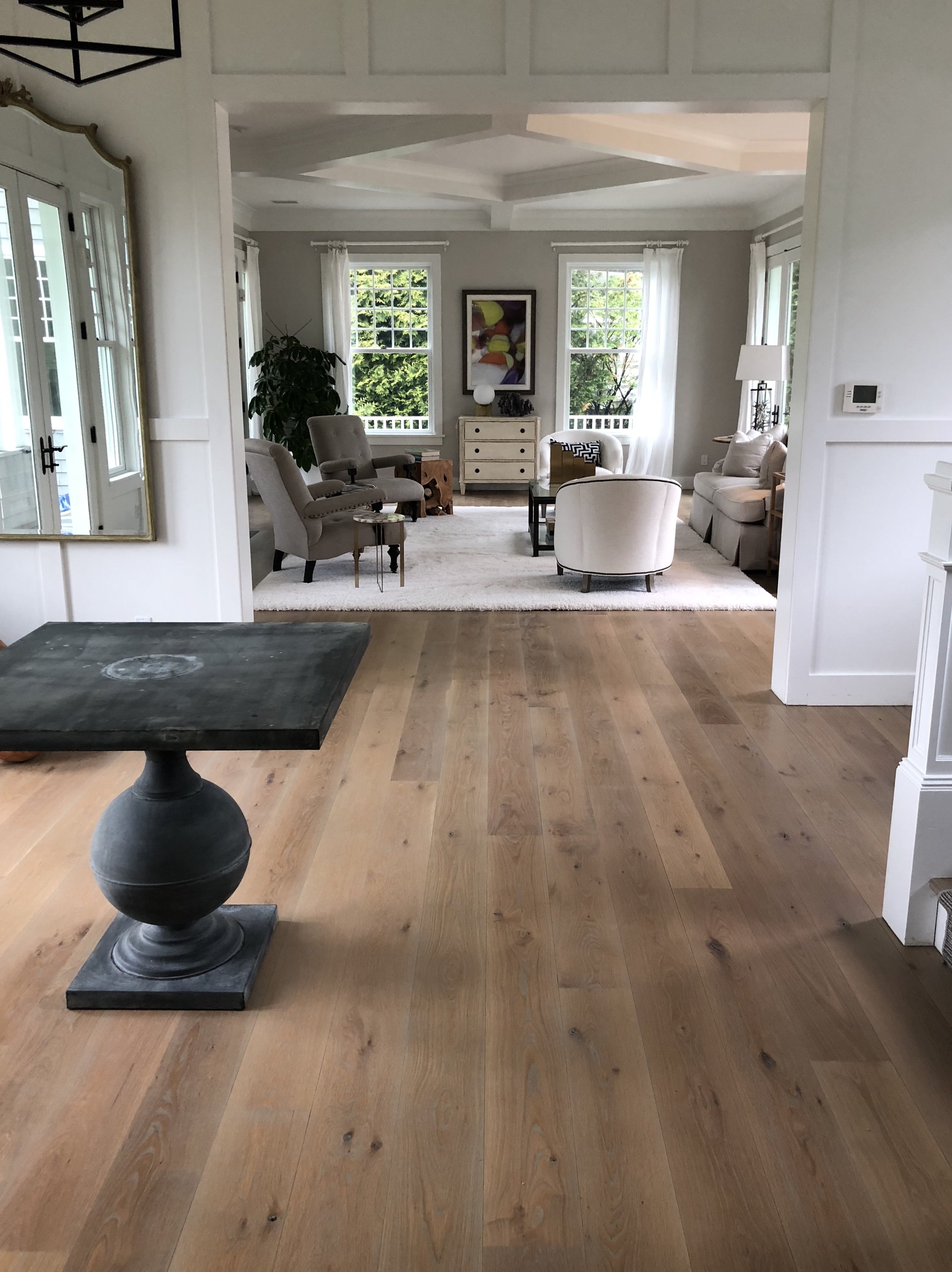 AMAGANSETT:  White Oak floors finished with Rubio Monocoat 2C Oil, Smoke