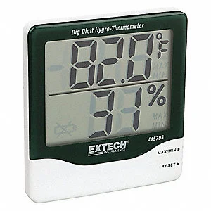 Purchase an inexpensive hygrometer to keep track of the Relative Humidity (RH) in your home!