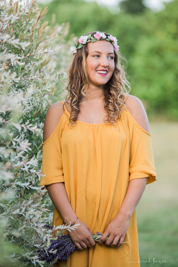 Olympia Senior Photographer Evergreen Lavender Farm Yellow Dress