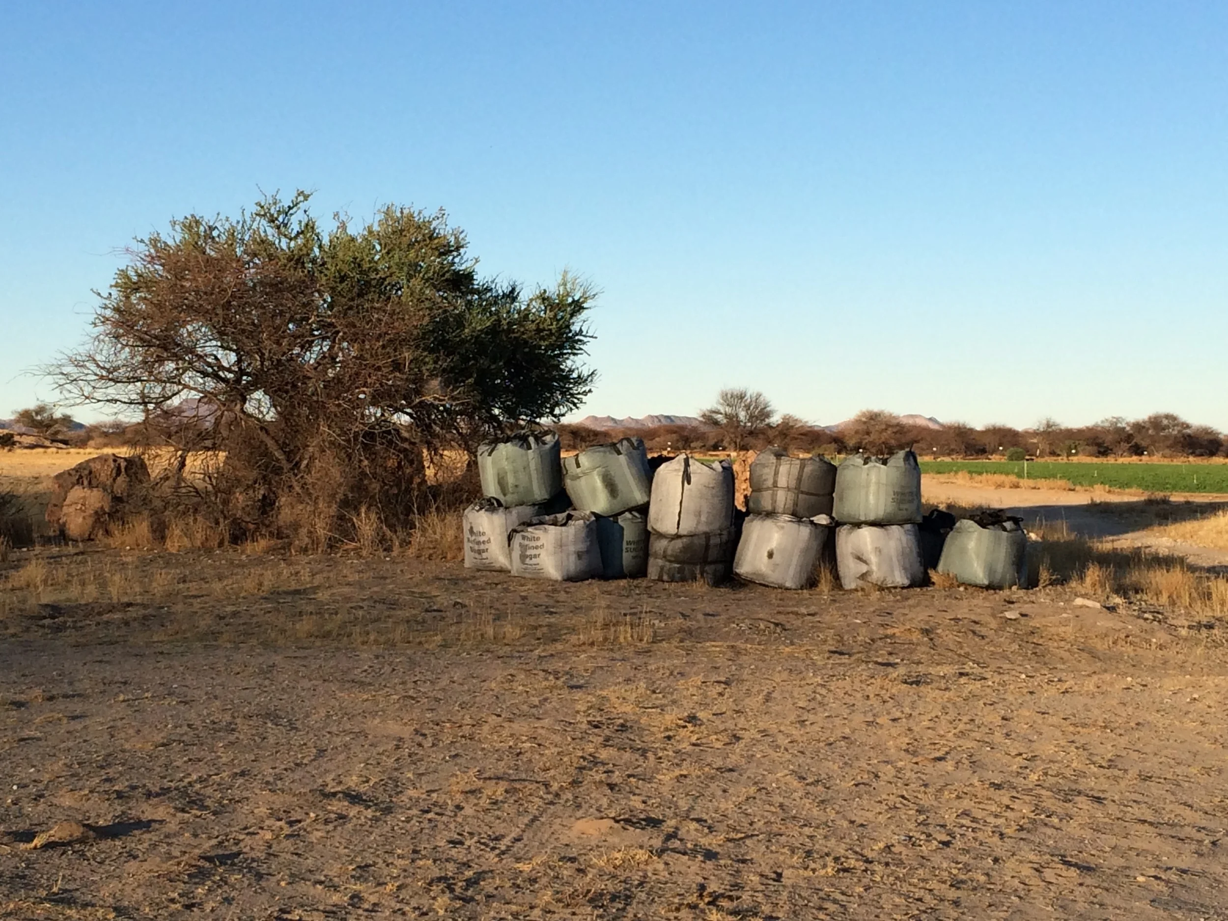 Eight tonnes of biochar ready to be charged with organic liquid fertiliser