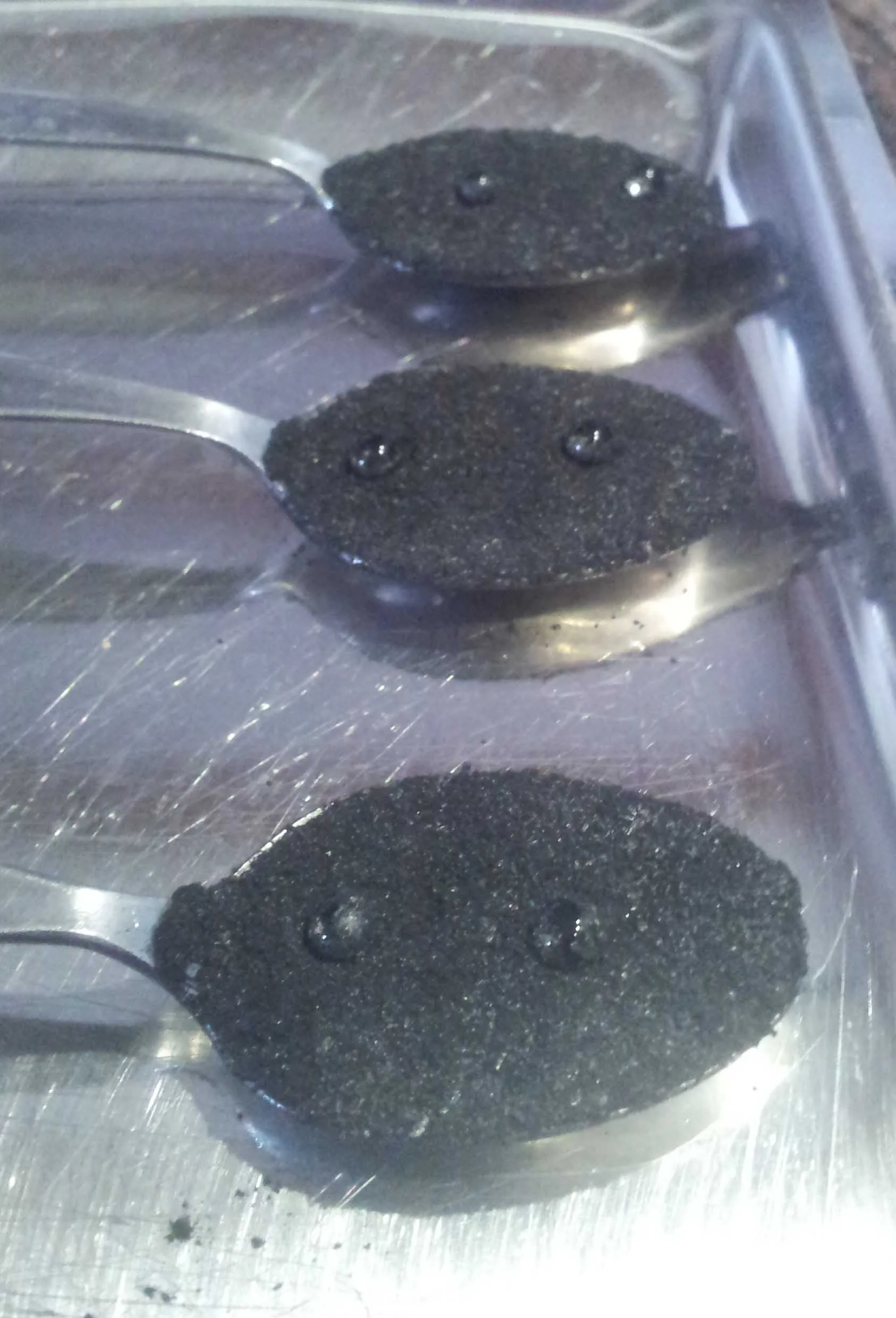 Figure 6 – Water droplet penetration time test with un-soaked biochar.