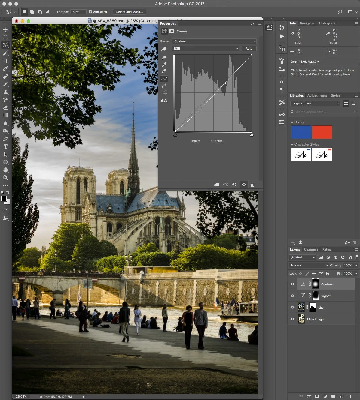 step 5 - Central Contrast adjustment